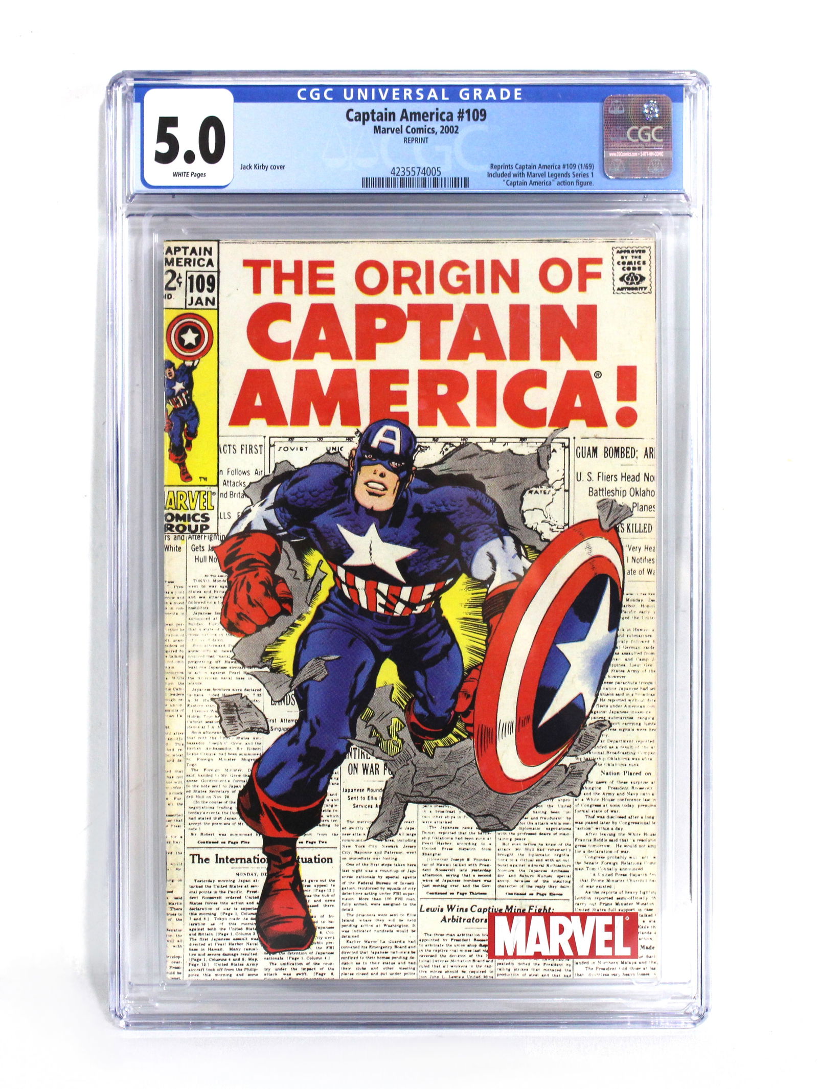 Captain America Issue 109, Reprint, Marvel Comics, CGC Graded 5.0 (1 of 4)