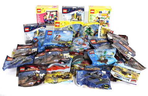 Lego Unopened Sets, Including Marvel Super Heroes, 45 Total: Lego Unopened Sets, Including Marvel Super Hero, 45 Total. In-house shipping available. *This lot was consigned by Brainstorm Comics, Frederick, MD