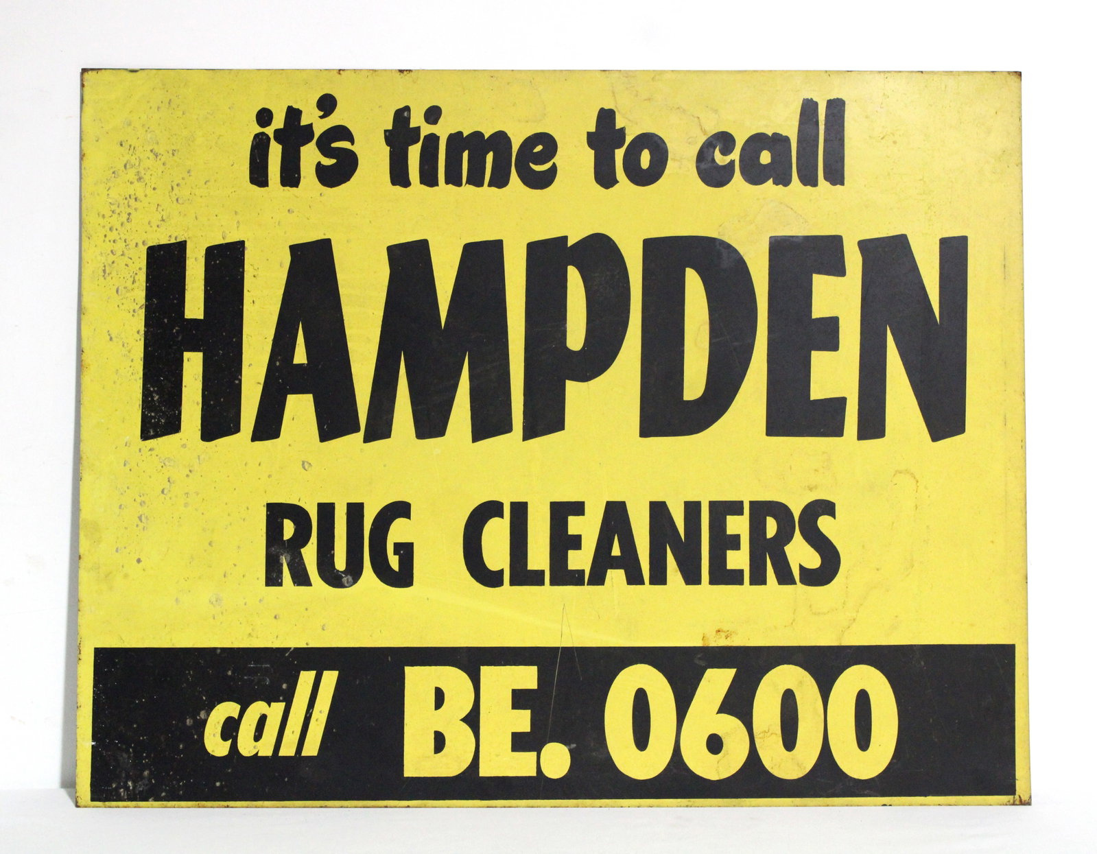 Hampden Rug Cleaners Metal Trolley Bus Advertising Sign, Baltimore MD: Hampden Rug Cleaners Metal Trolley Bus Advertising Sign, Baltimore MD. This item requires third-party shipping or pickup arrangements to be made. Dimensions: 21 x 27