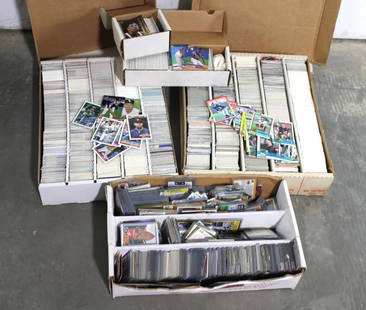 Large Lot of Baseball and Basketball Cards: Large Lot of Baseball and Basketball Cards. Assorted Sports Cards. Varying conditions. Cards are not authenticated. In-person preview is encouraged. Buyer assumes risk when bidding. In-house shipping