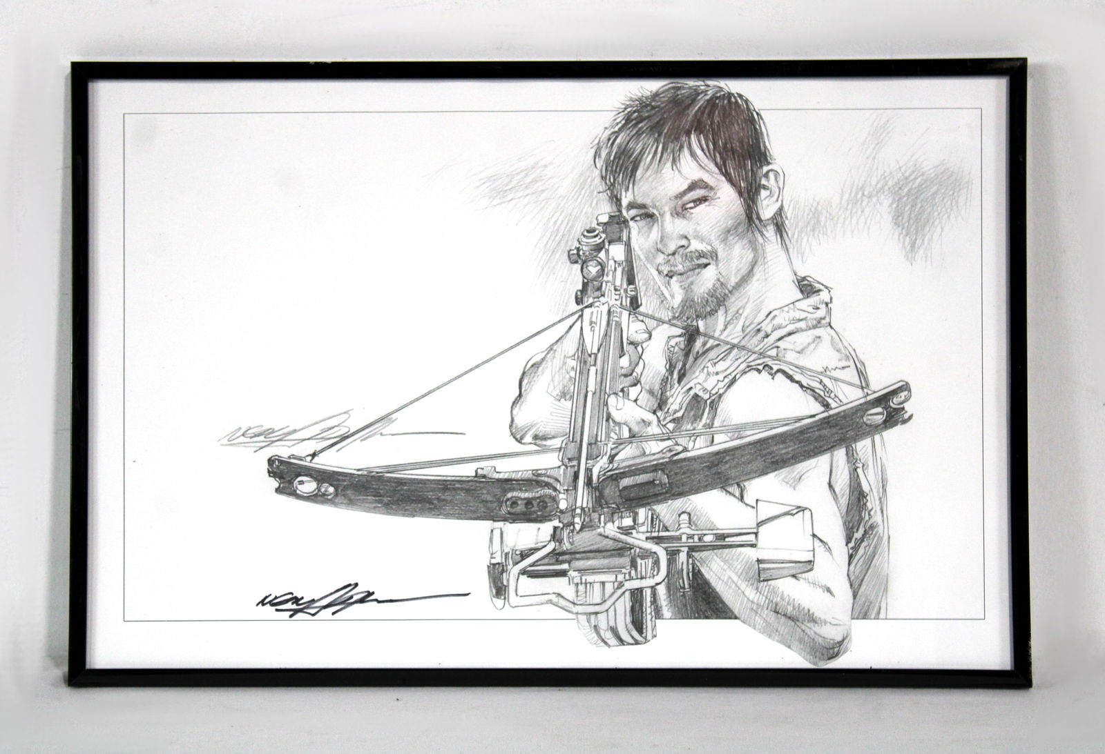 Walking Dead Daryl Dixon Pencil Drawing, Signed and Framed (1 of 1)