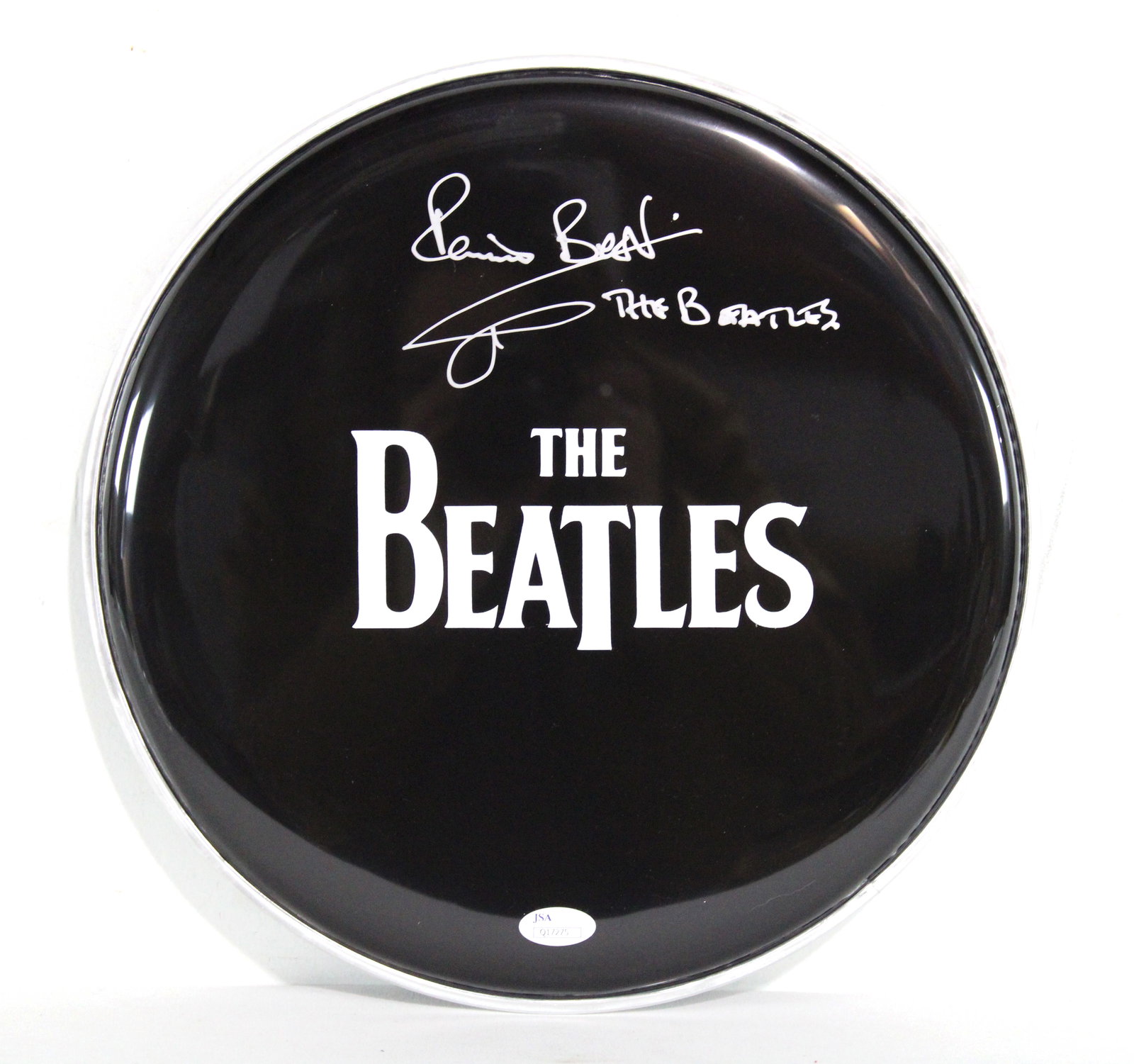 The Beatles Drumhead Autographed by Pete Best, JSA LOA: The Beatles Drumhead Autographed by Pete Best, JSA Letter Of Authenticity. In-house shipping available. Dimensions: 13 x 13 x 1