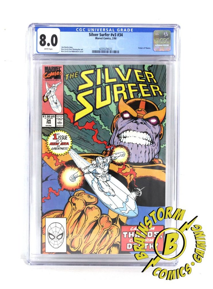 Silver Surfer Issue 34, Marvel Comics, Graded 8.0 (1 of 1)