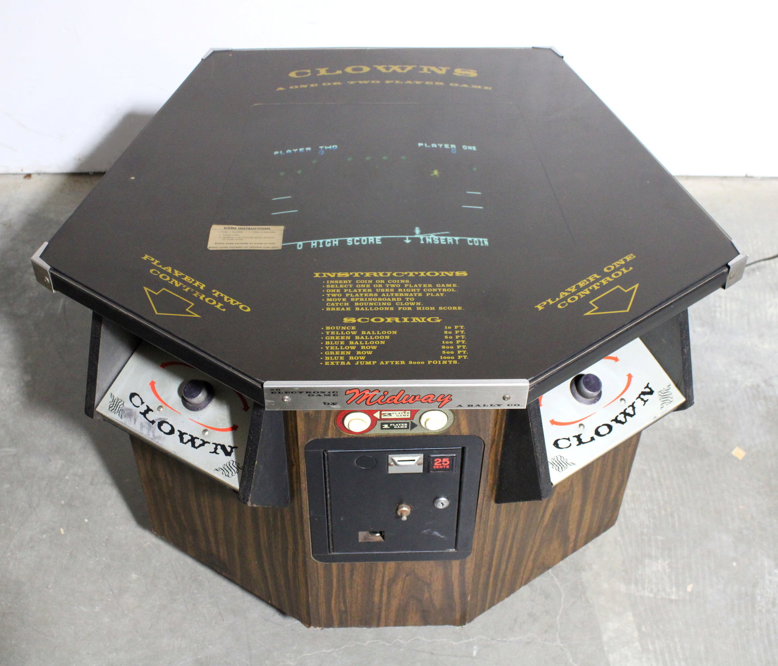 Midway Clowns Cocktail Arcade Game (1 of 4)