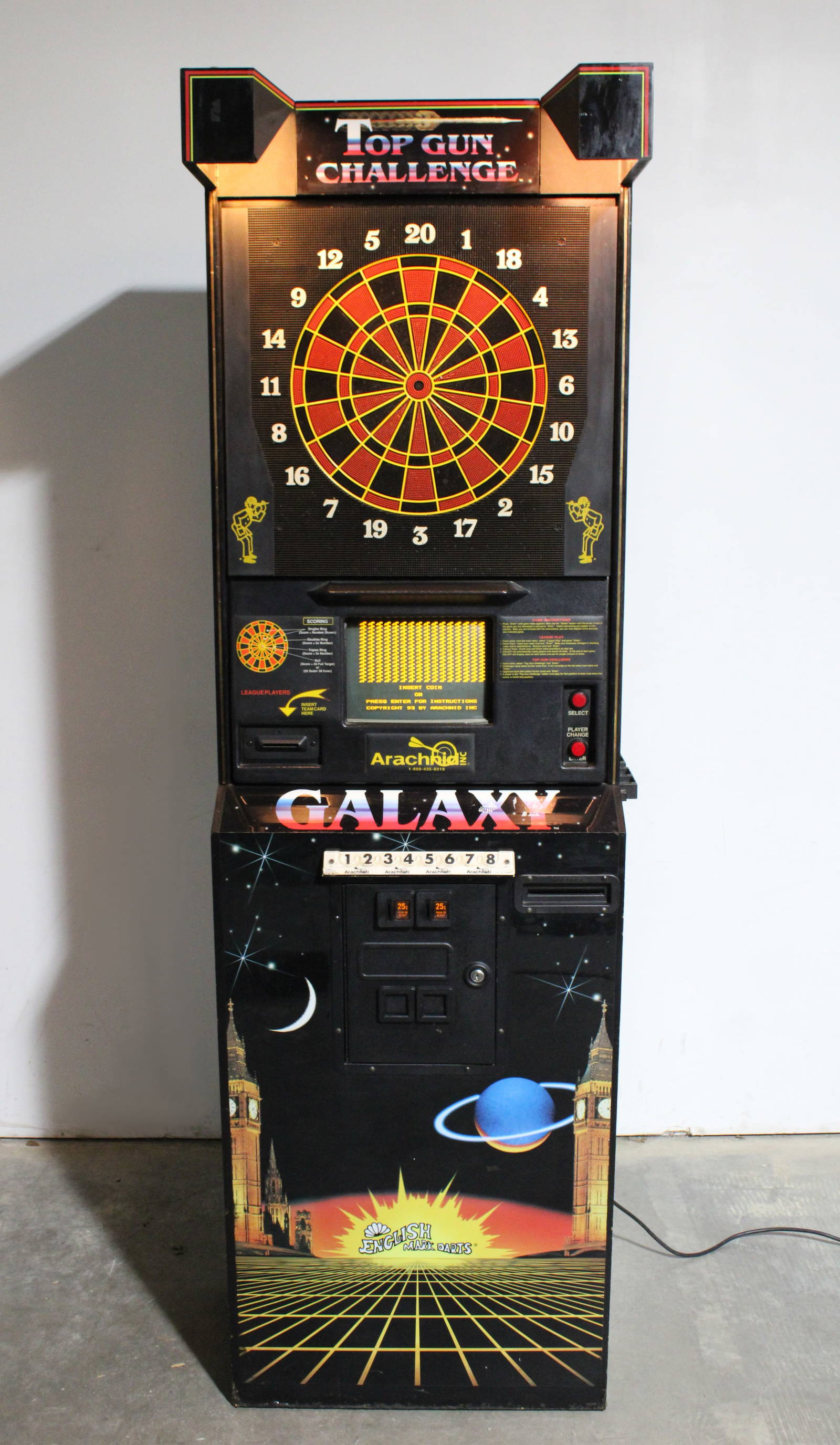 Galaxy Top Gun Challenge Darts Arcade Game Auction