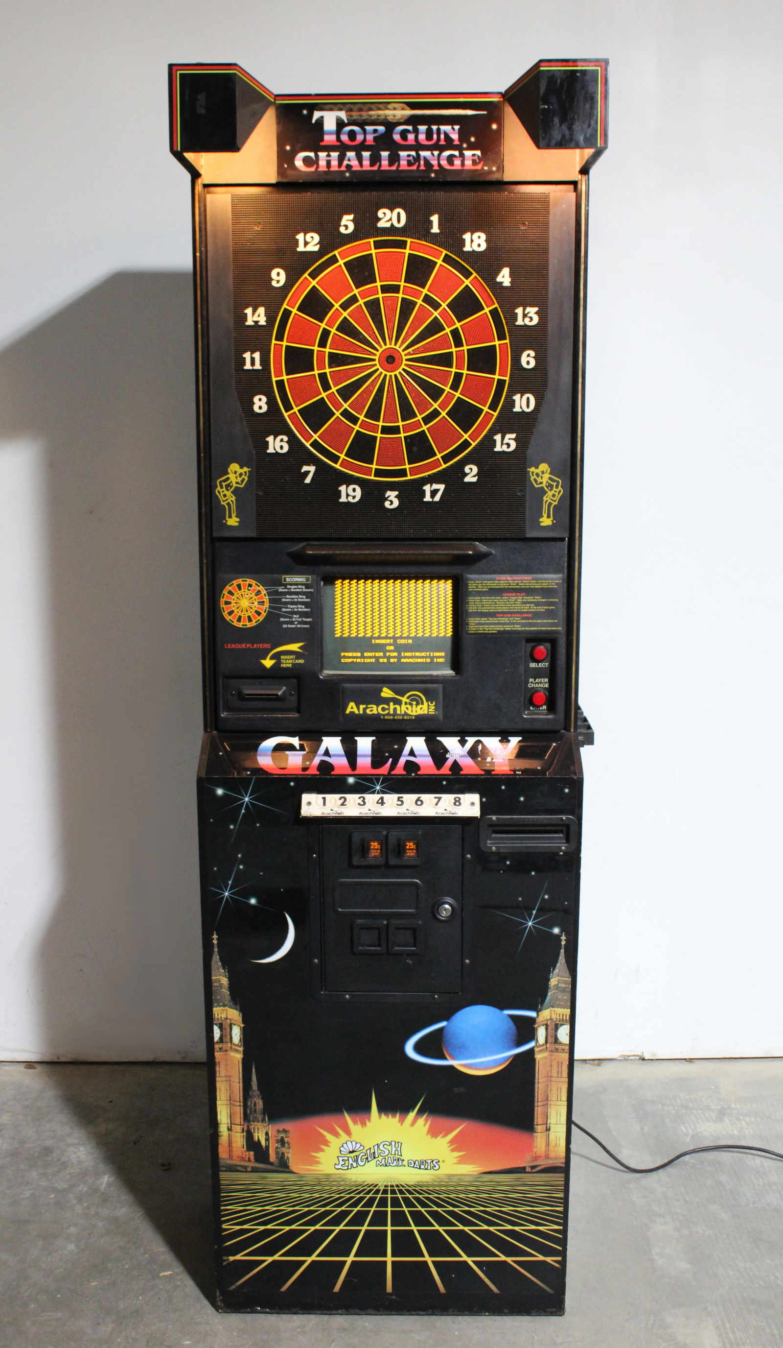 Galaxy Top Gun Challenge Darts Arcade Game Auction