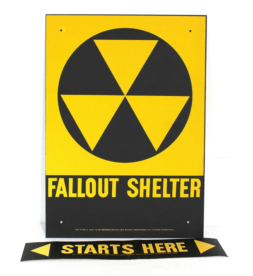 NOS Fallout Shelter Sign with Decal (1 of 1)