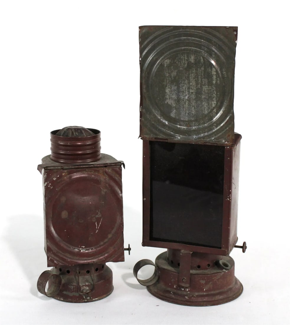 Dietz Hand Held Lanterns with Ruby Red Glass: Dietz Hand Held Lanterns with Ruby Red Glass. Darkroom Kerosene Lamps. This item requires third-party shipping or pickup arrangements to be made.