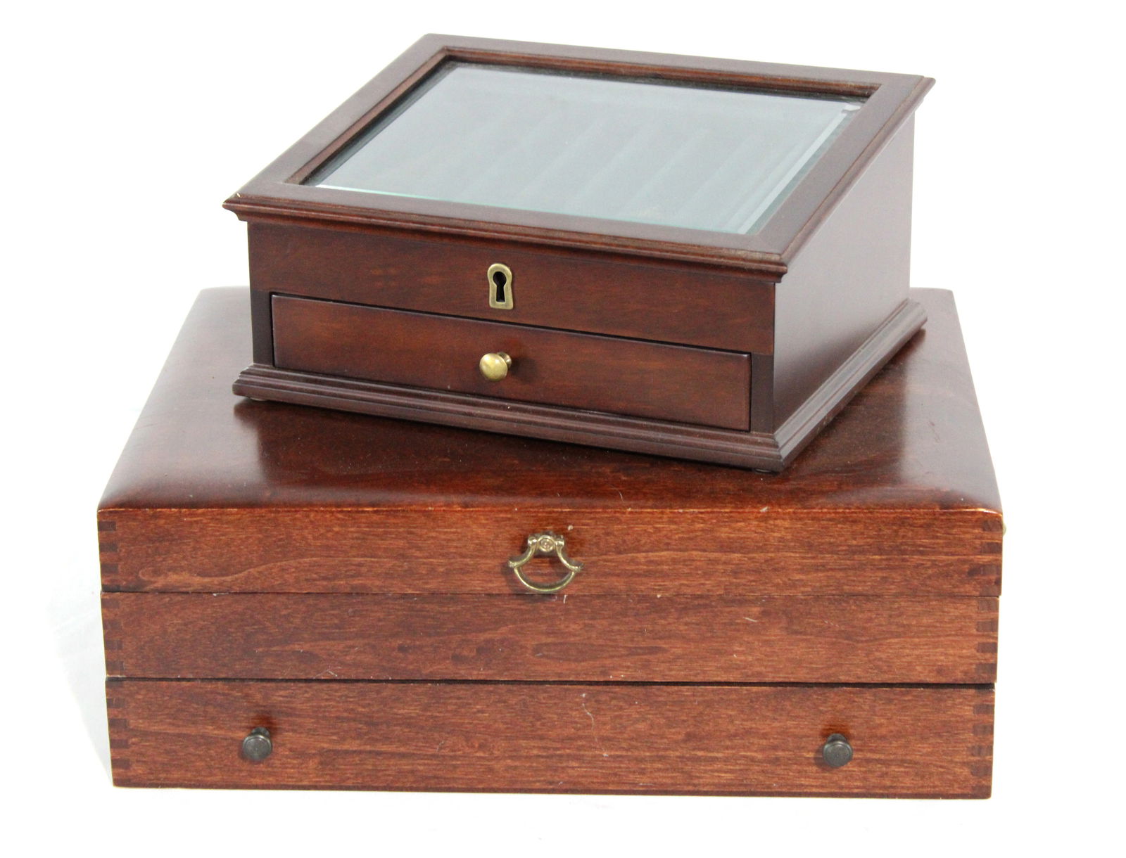 Wooden Silver Chest and Pen Display Case (1 of 2)