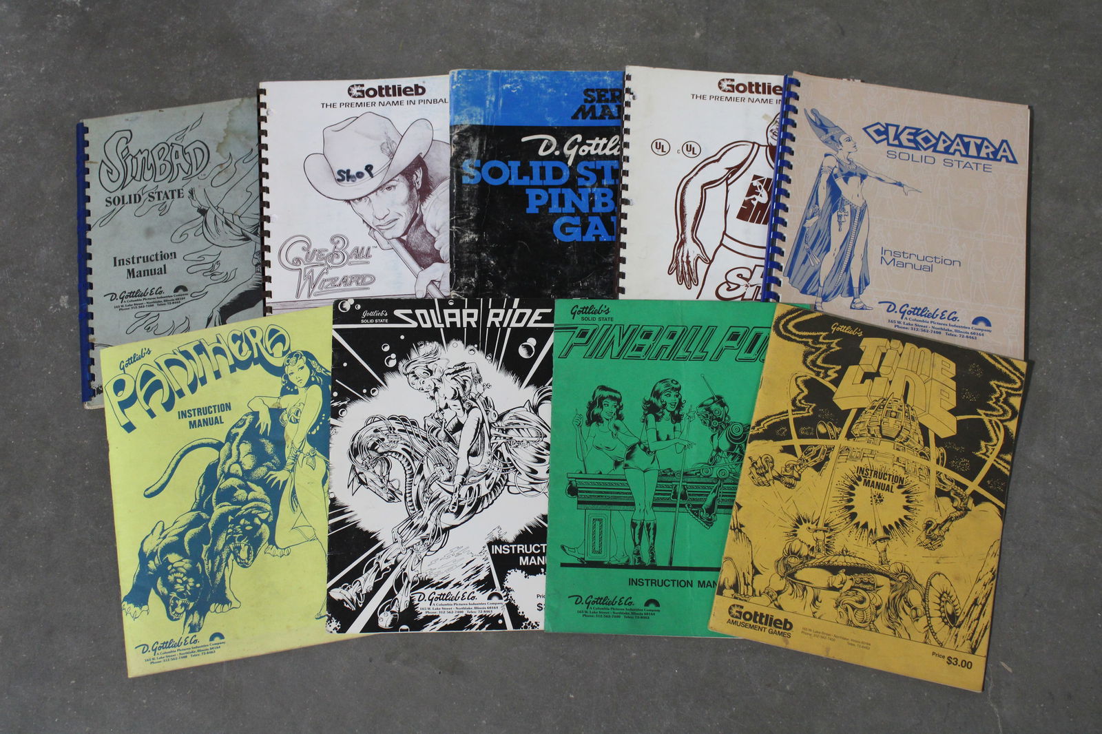 Gottlieb Pinball Manuals incl. Time Line, Pinball Pool and Solar Ride (1 of 1)