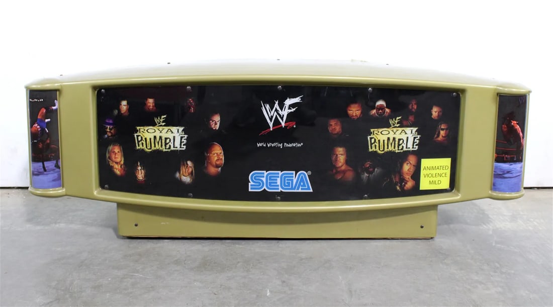 4FT Sega WWF Royal Rumble Wresting Arcade Top Sign (1 of 2)