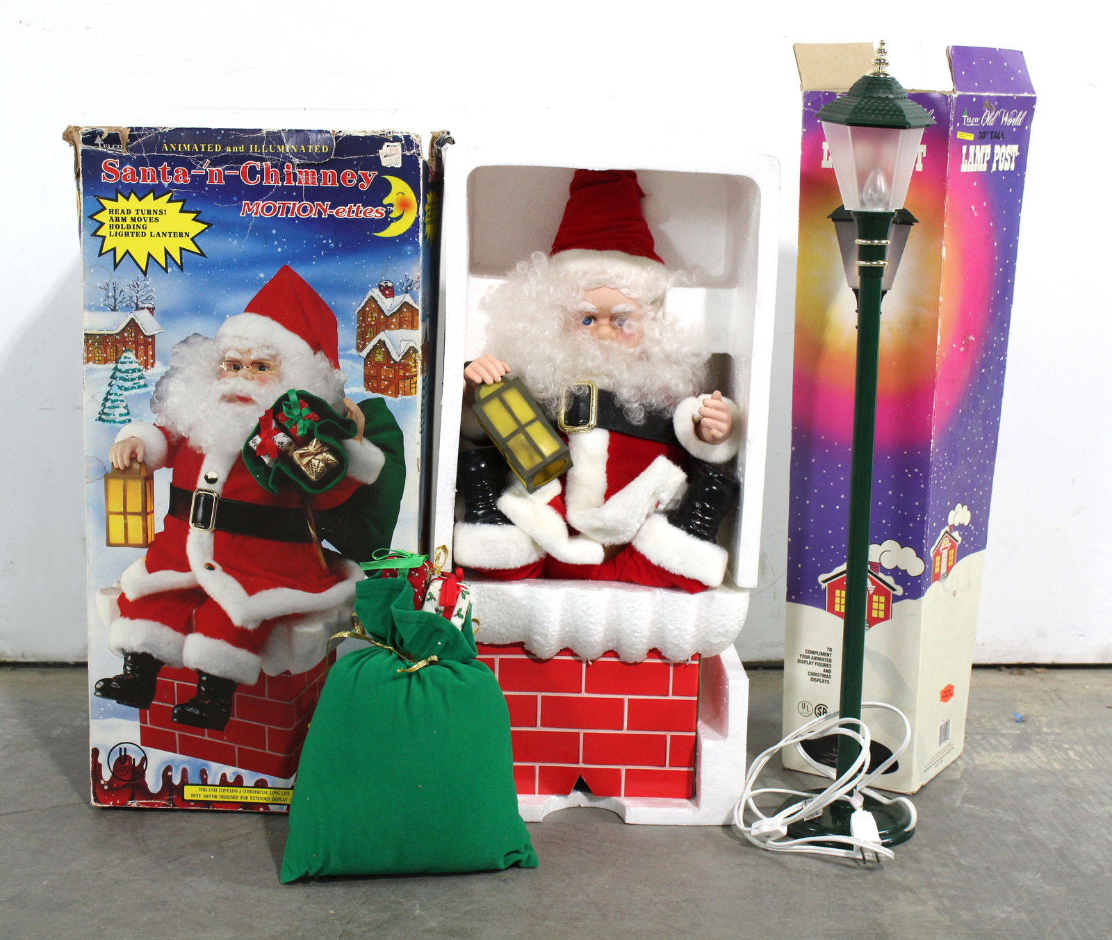 Santa-N-Chimney Motion Holiday Display with Lamp Post (1 of 1)