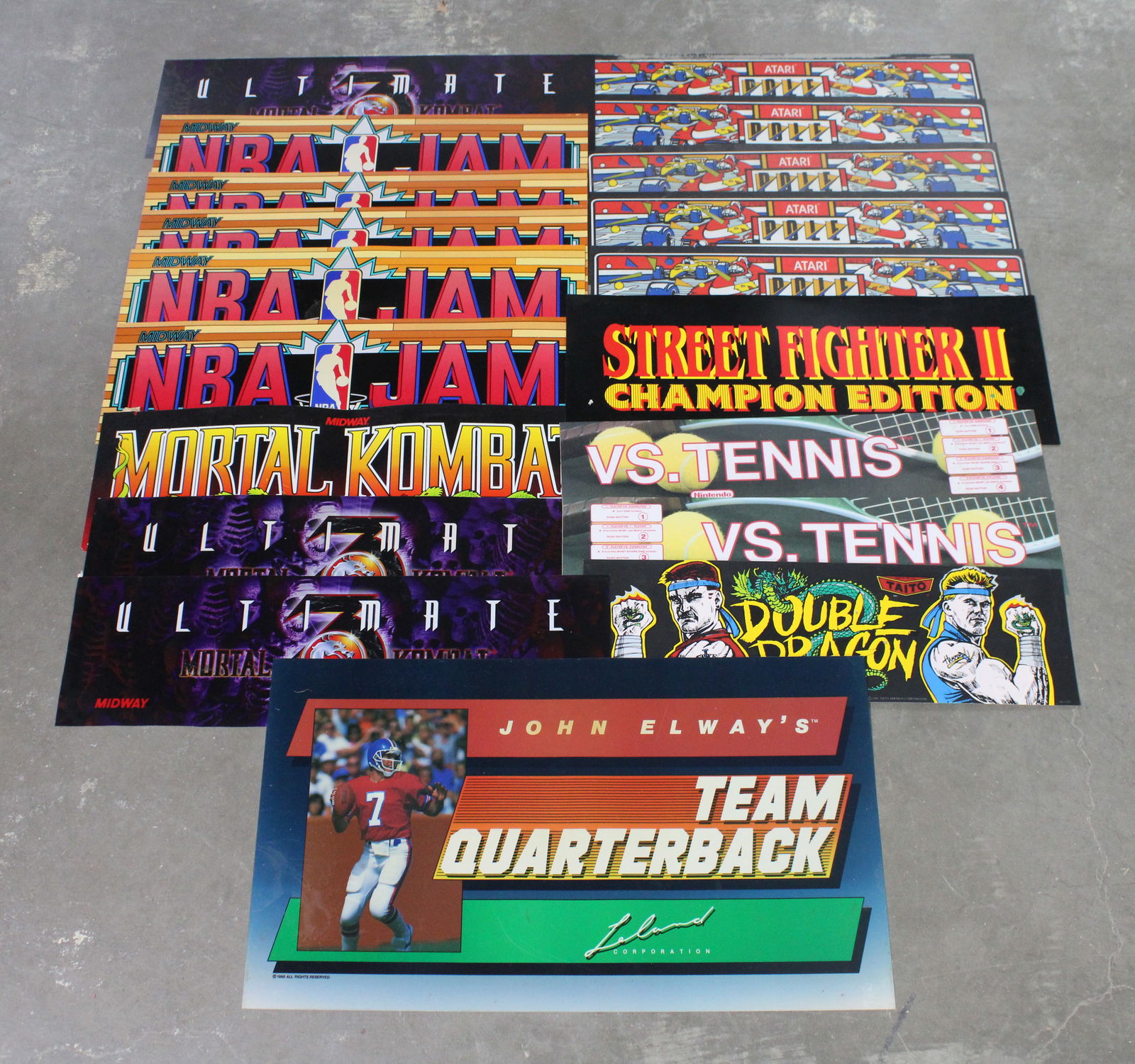 Arcade Header Translites incl. Double Dragon and VS. Tennis (1 of 1)