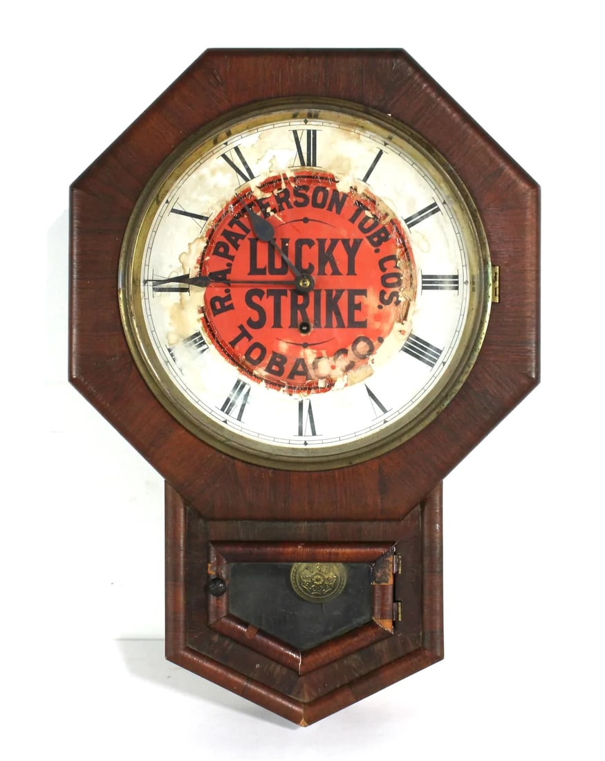 Lucky Strike Tobacco Antique Ingram Wall Clock, 1920s (1 of 5)