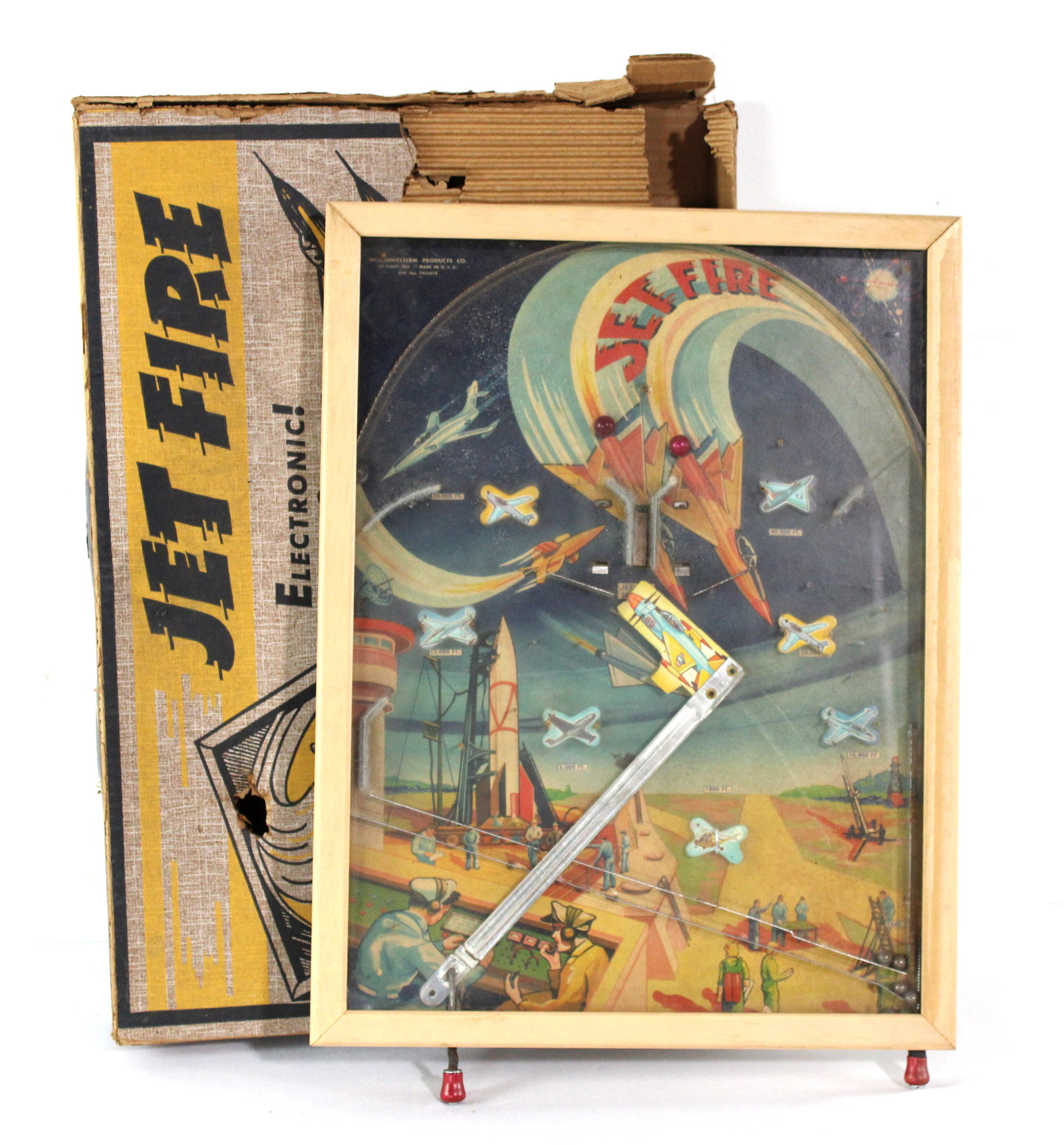 Northwestern Jet-Fire Table Top Toy Pinball with Box, 1950s (1 of 2)