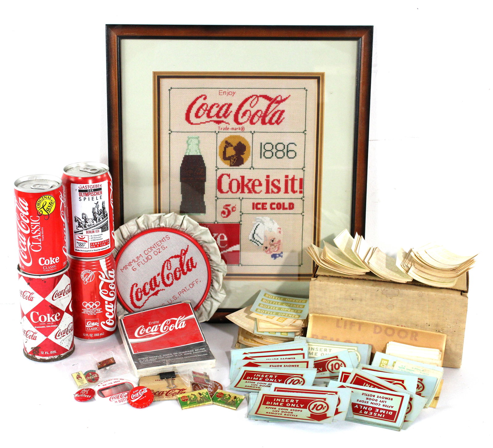 Coca Cola Collectibles incl. NOS Decals and Needlepoint (1 of 1)