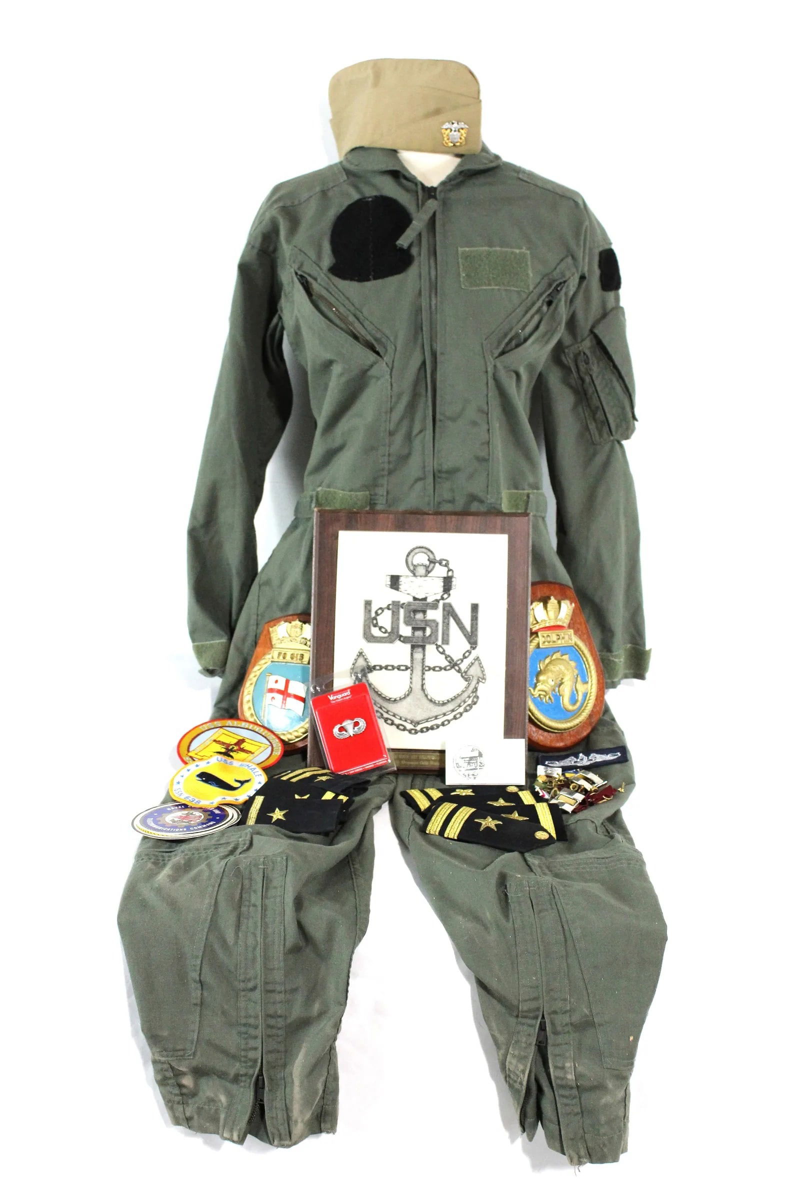 Assorted Military Items incl. Flight Suit, Patches, Insignia and Wall Plaques (1 of 4)