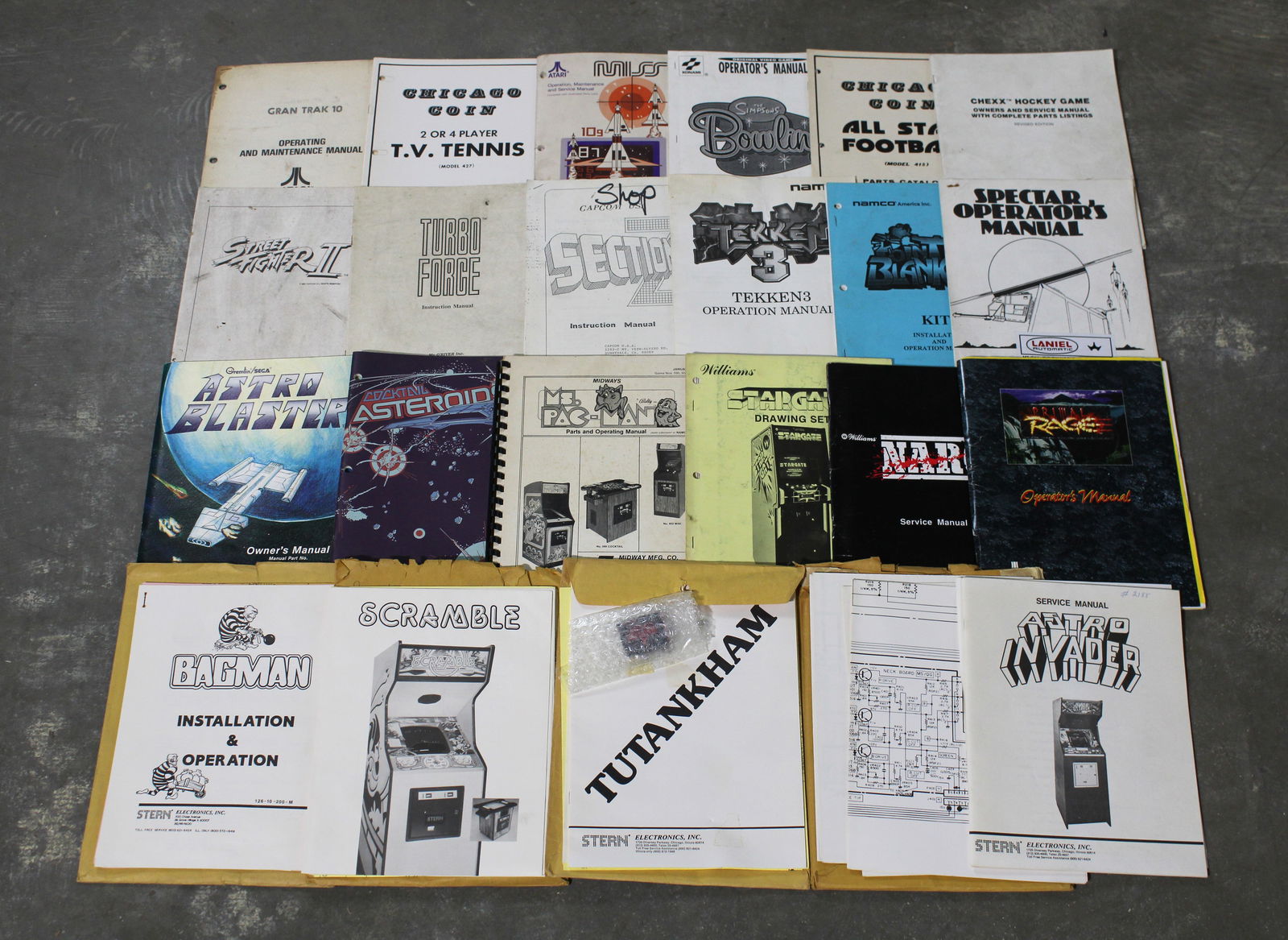 Arcade Manuals incl. Scramble, Bagman and Astro Invader: In-house shipping available.