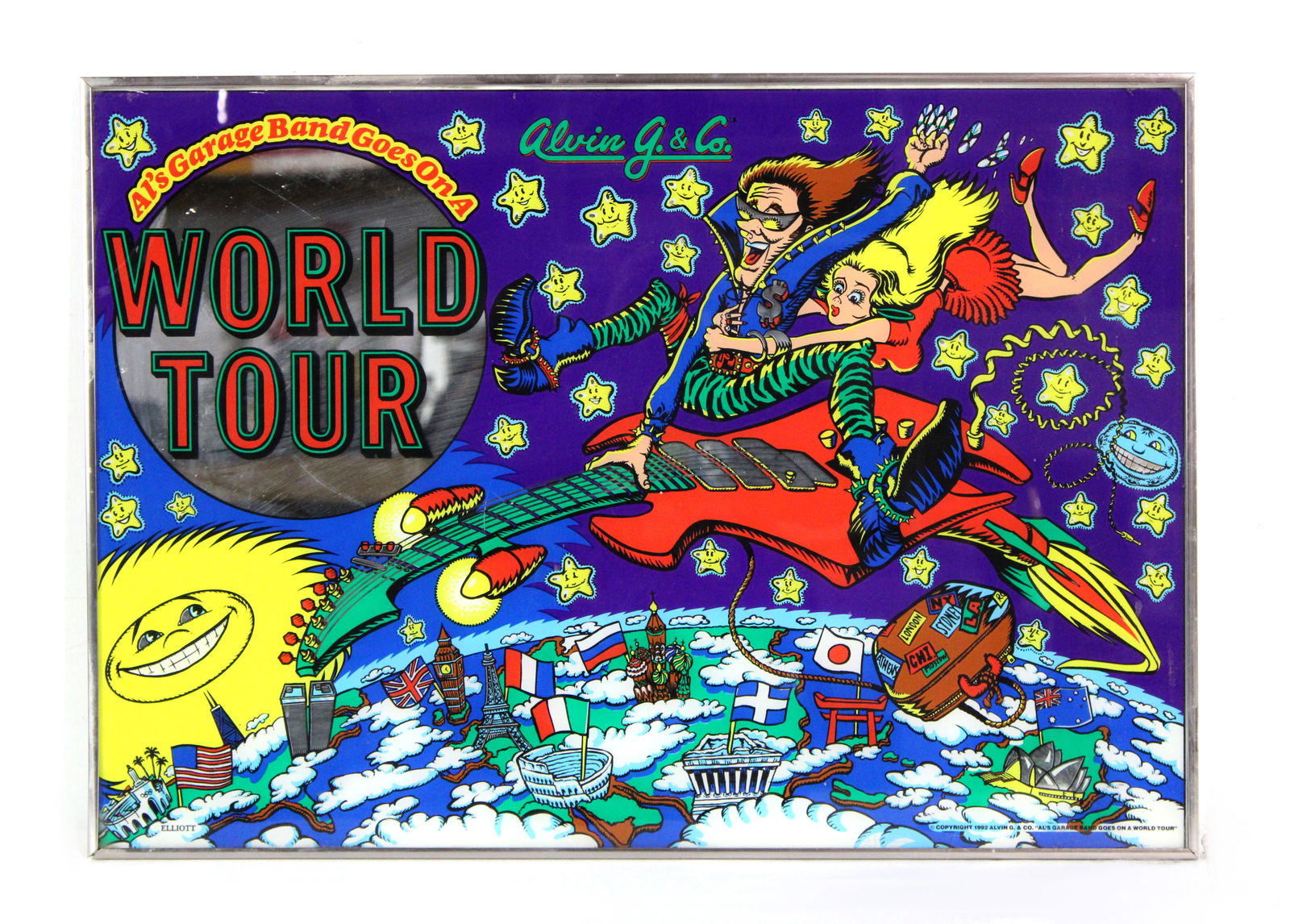 Alvin G. World Tour Pinball Framed Backglass (1 of 1)