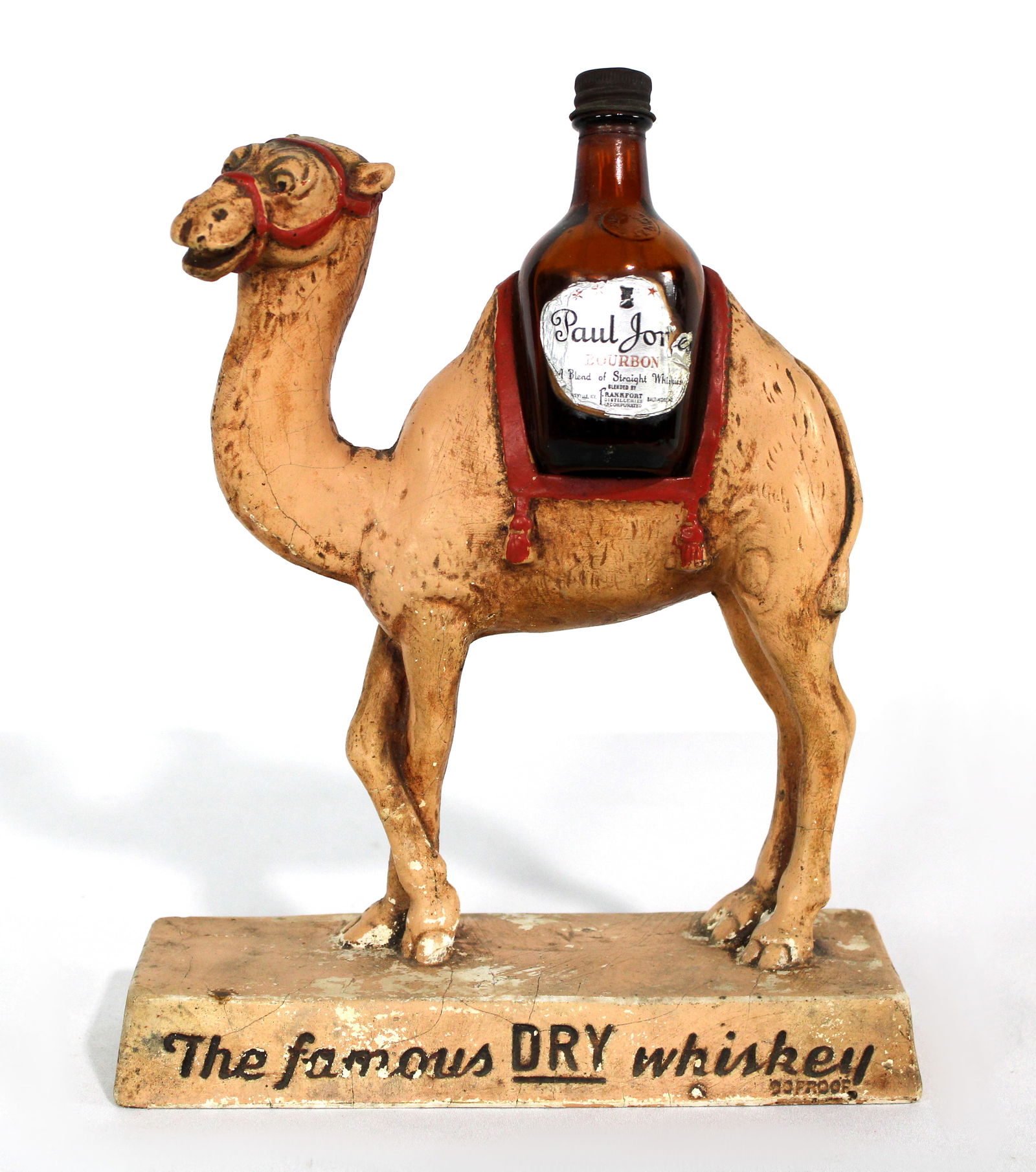 Paul Jones Whiskey Chalkware Camel Display with Bottle (1 of 2)