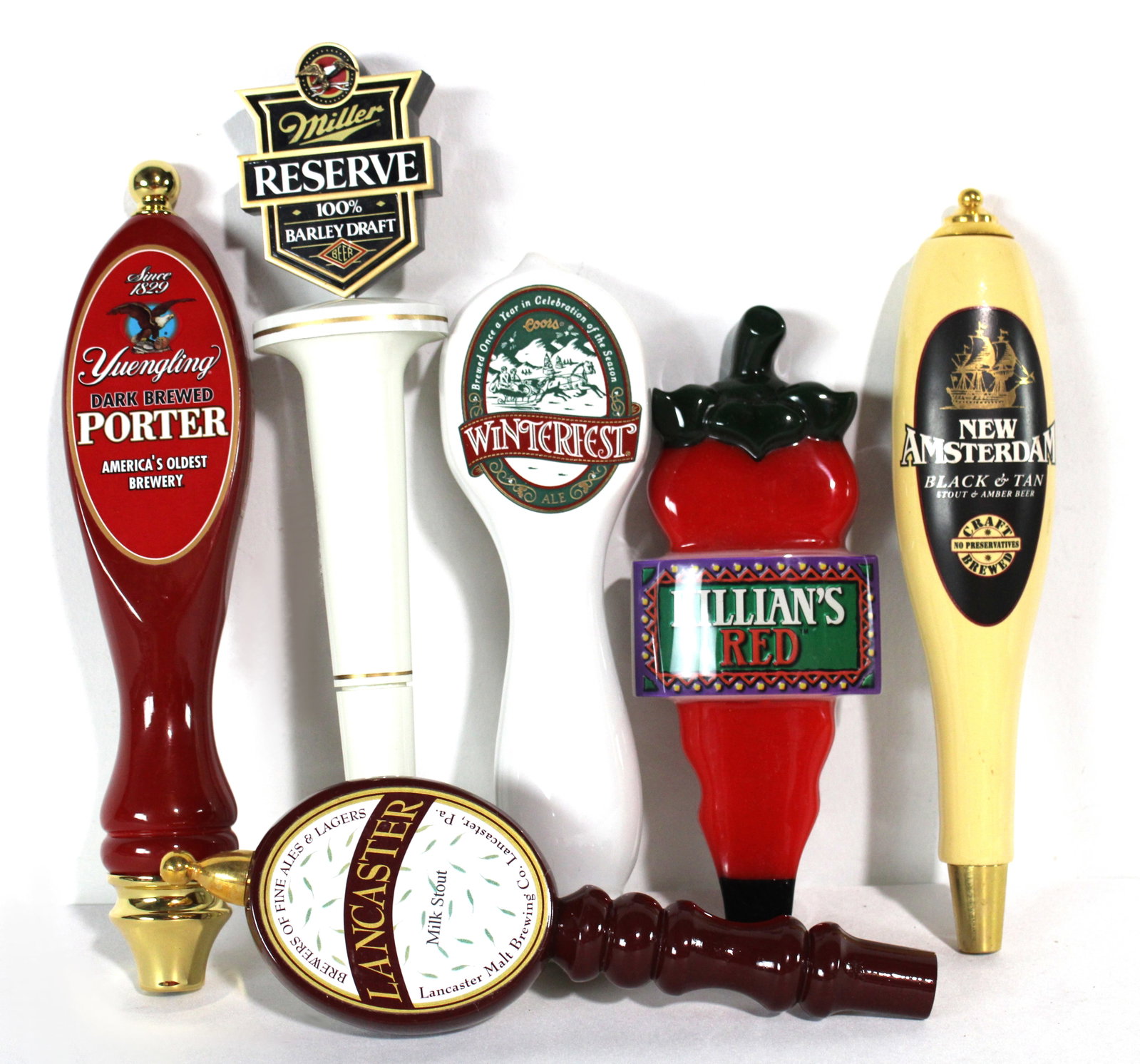Beer Taps incl. Yuengling, Miller and Killian's Red: Total of 6. In-house shipping available.