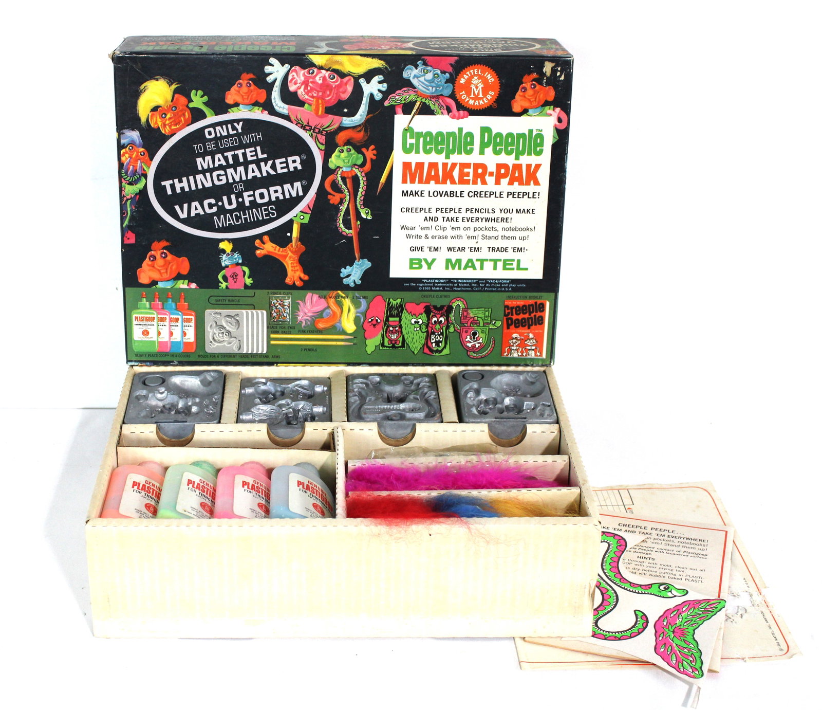 Mattel Creeple Peeple Maker-Pak Expansion: Appears unused. 1960s. In-house shipping available. Dimensions: 4 x 13 x 9