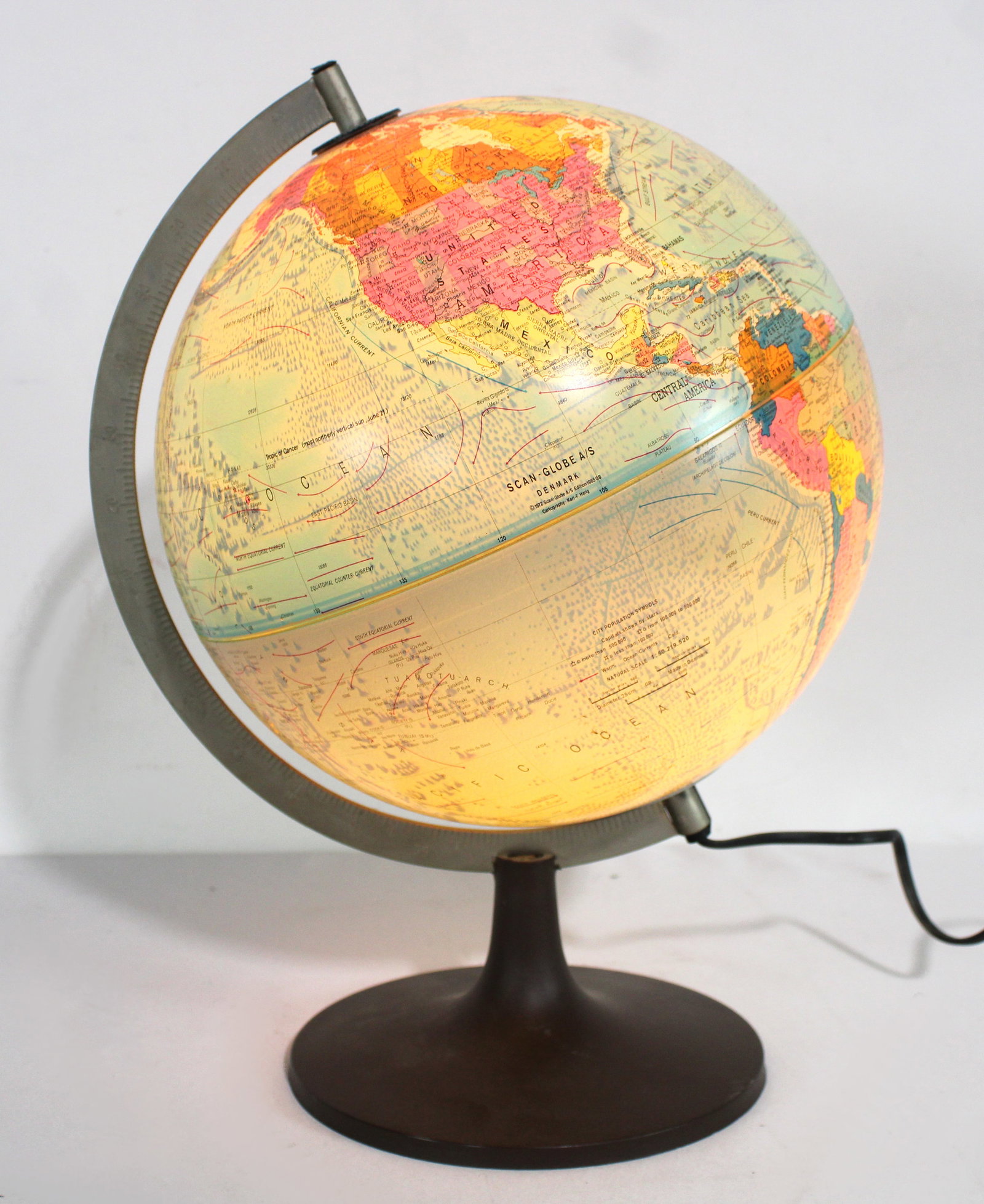 Lighted Globe: Working. This item requires third-party shipping or pickup arrangements to be made. Dimensions: 15 x 11 x 11