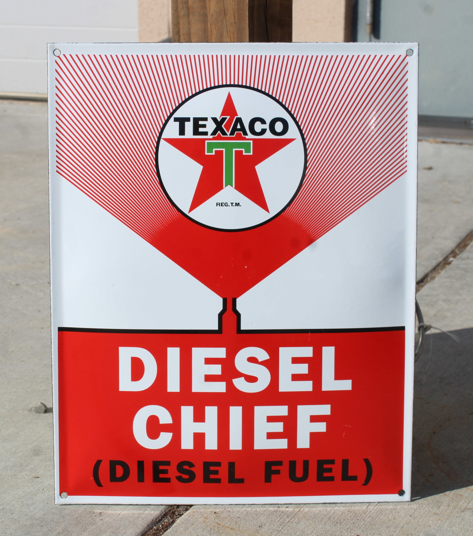 Texaco Diesel Porcelain Contemporary Convex Sign: New. In-house shipping available.