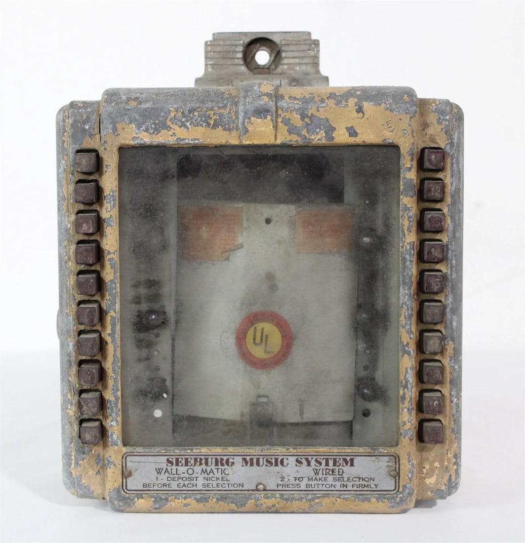 Coin Op Wallbox: No title strip holder or key. This item requires third-party shipping or pickup arrangements to be made. Dimensions: 10 x 9 x 5