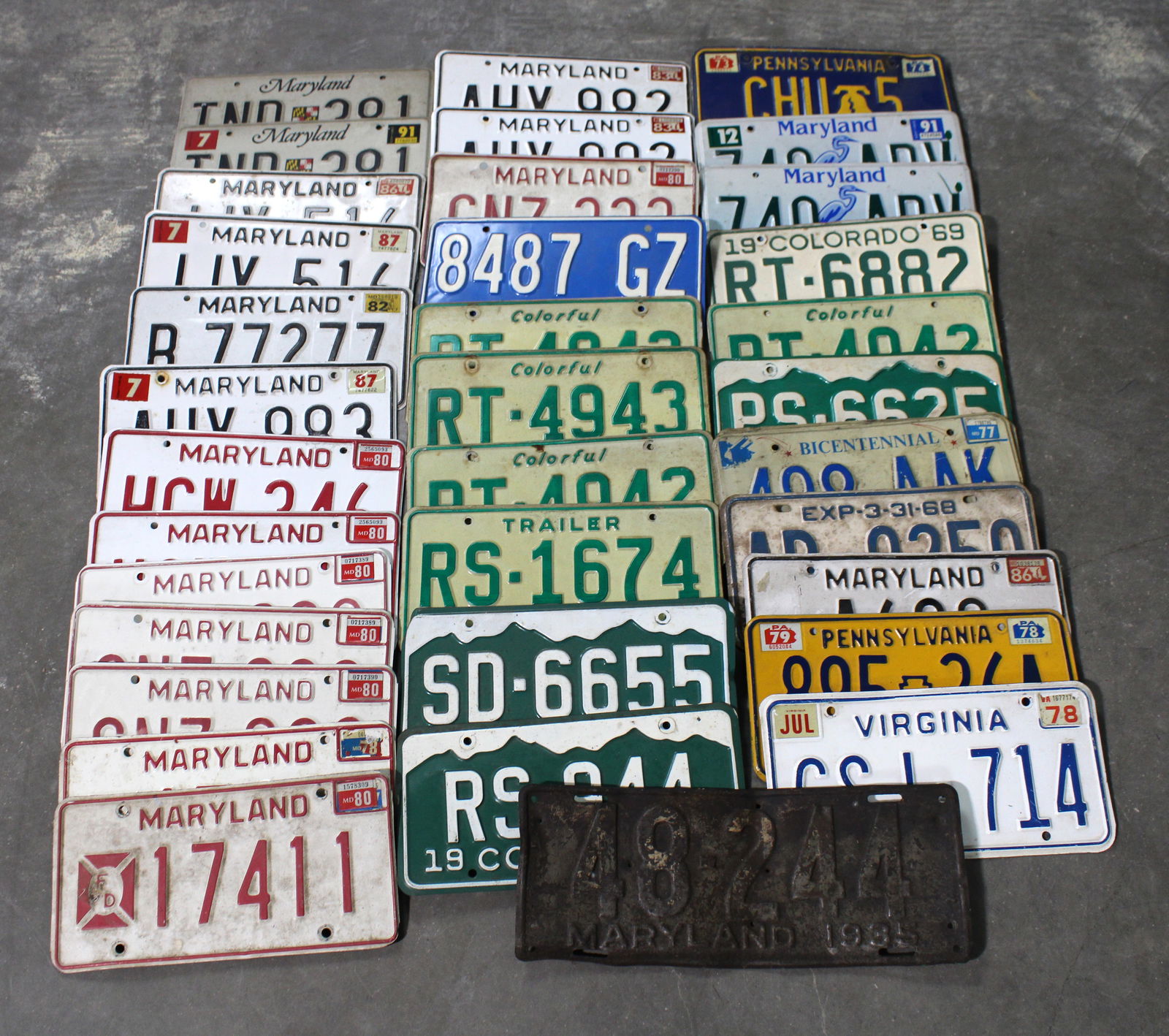 Assorted License Plates incl. 1935 Maryland (1 of 1)