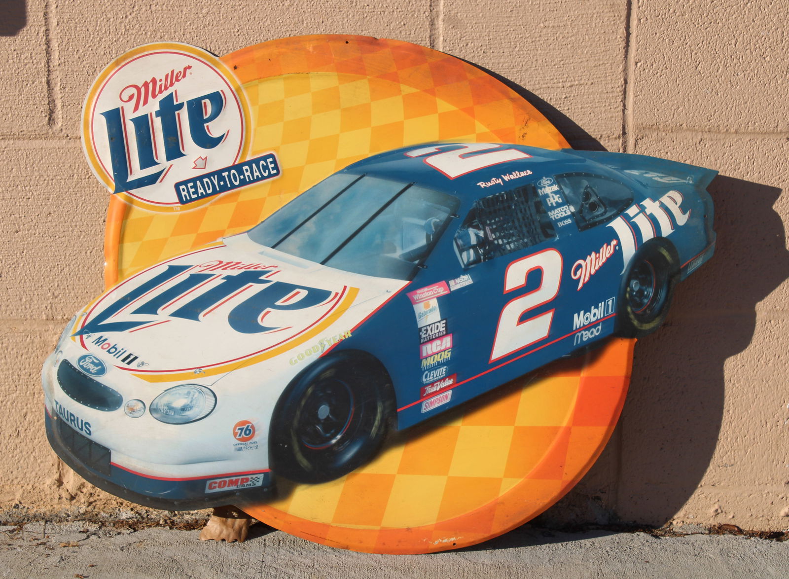 MIller Light Rusty Wallace Tin Tac Sign (1 of 1)