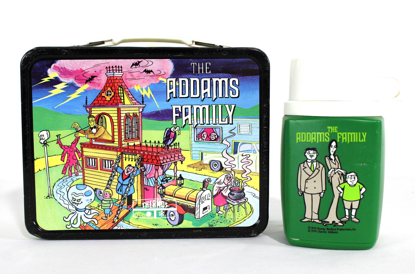 The Addams Family Tin Lunchbox with Thermos, 1970s (1 of 3)