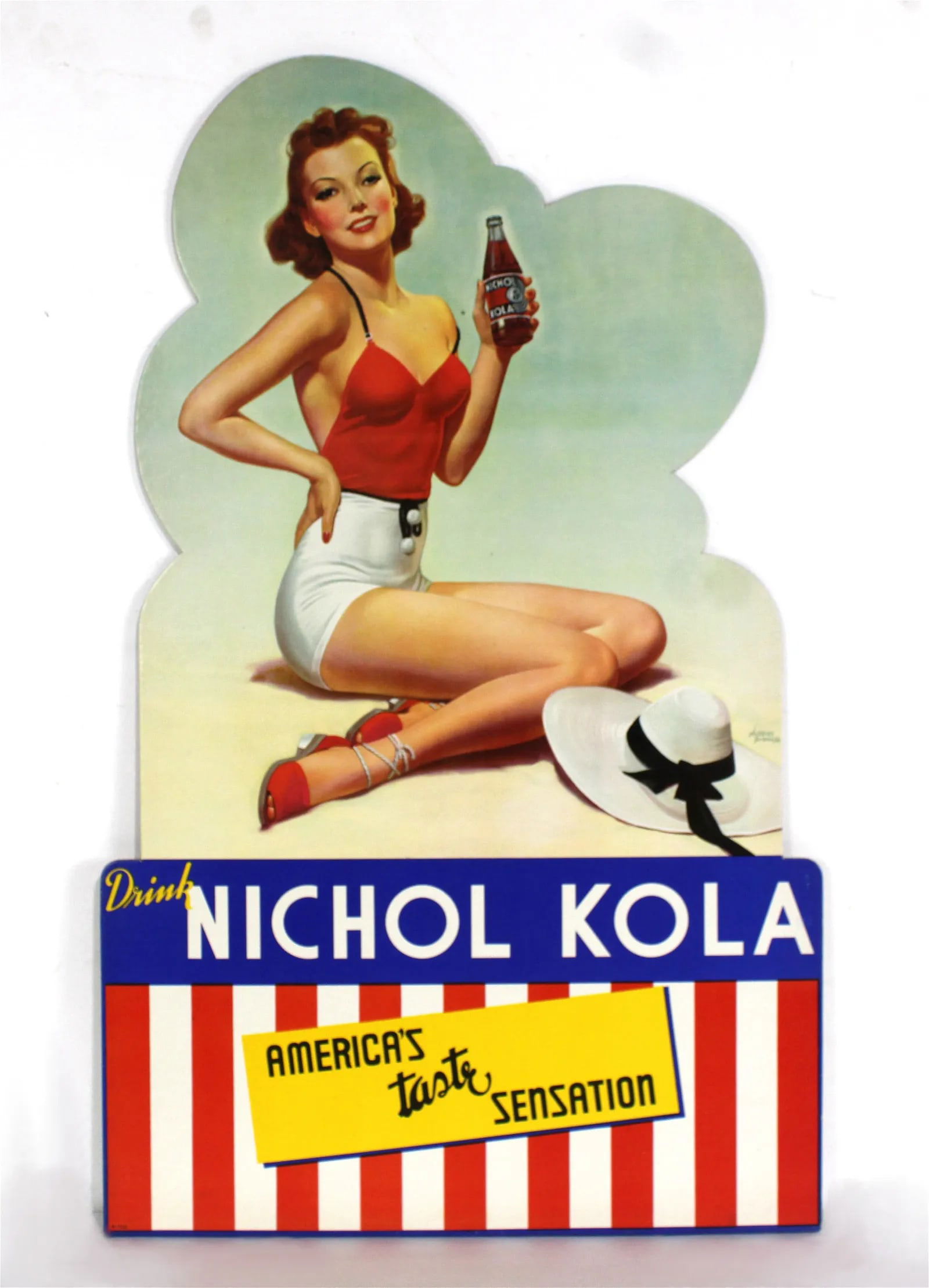 Nichol Kola Pin Up Die Cut Easel Back Advertisement (1 of 3)