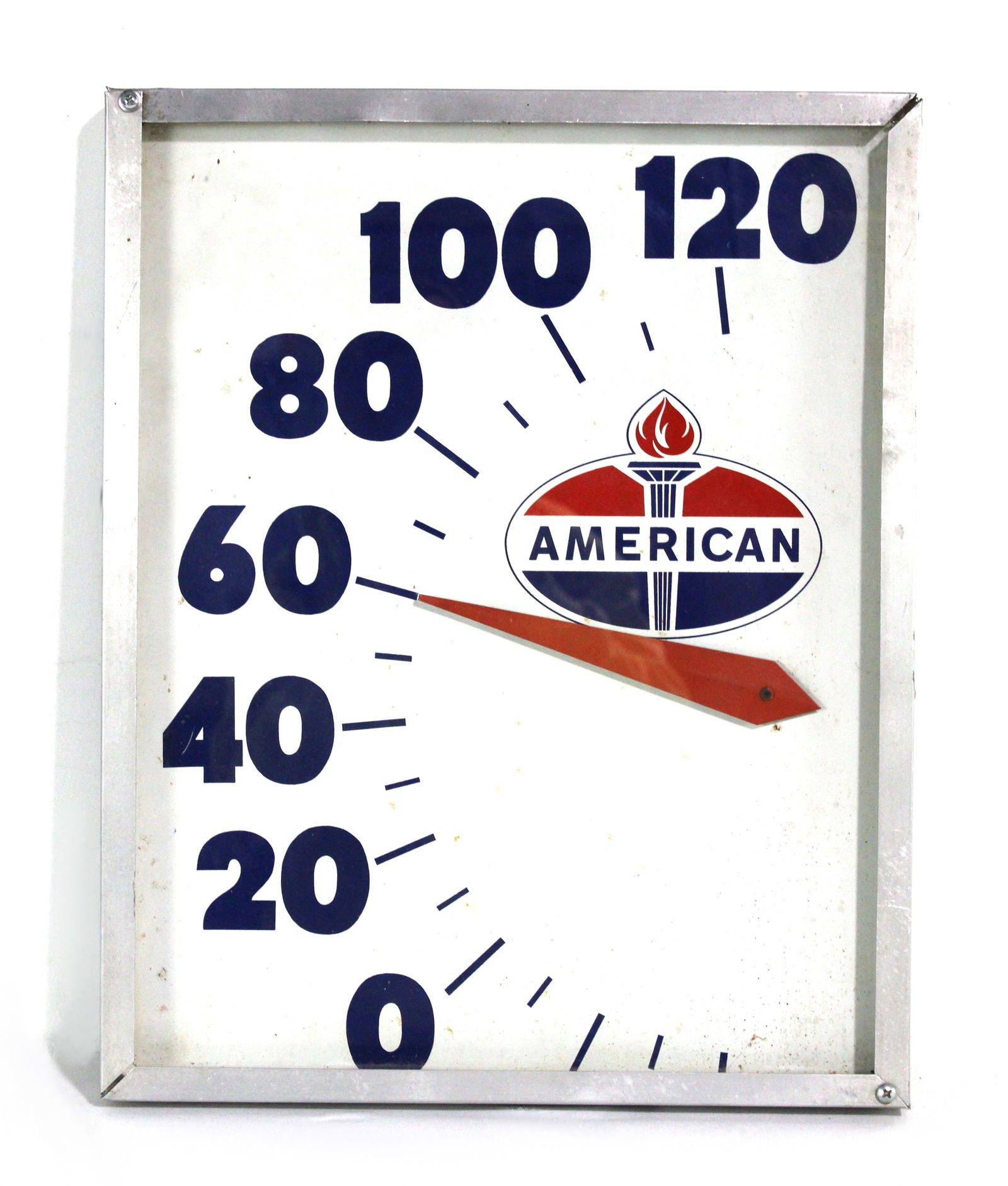American Oil Glass Face Square Thermometer (1 of 2)