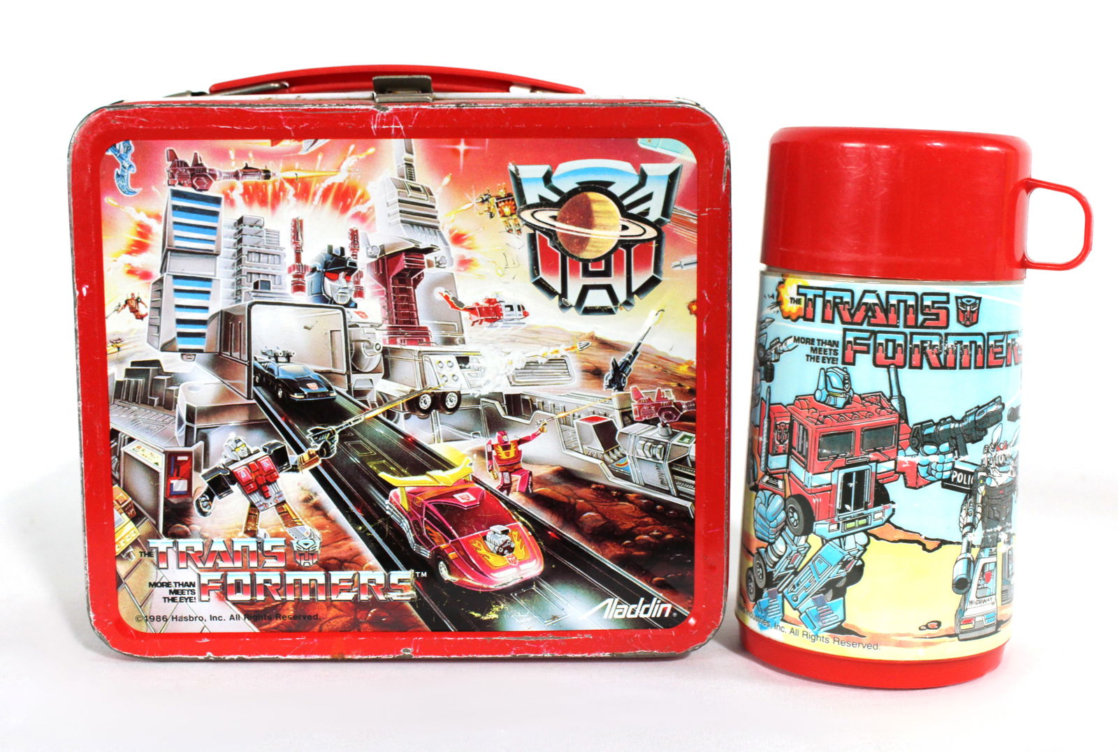 Transformers Aladdin Tin Lunchbox with Thermos, 1980s (1 of 3)