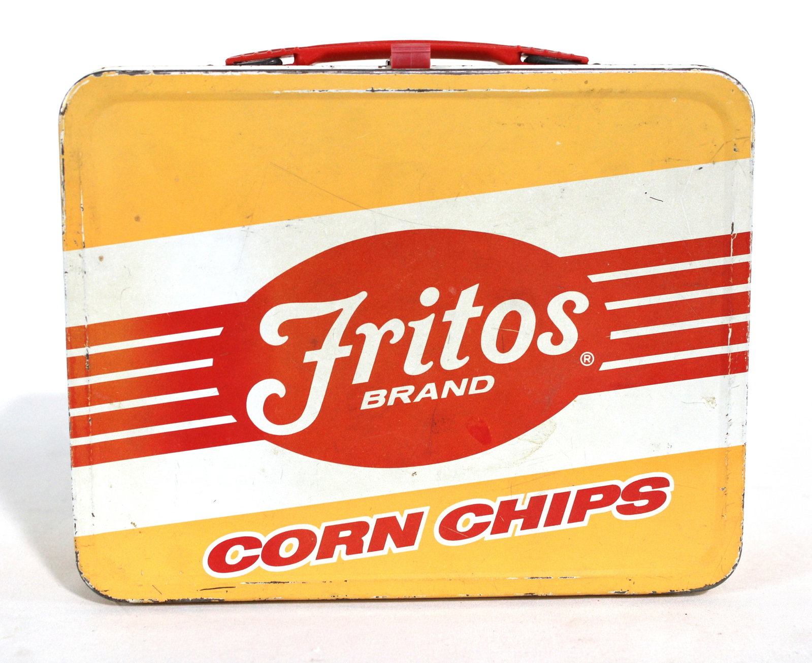 Fritos Corn Chips Tin Thermos Lunchbox: In-house shipping available.