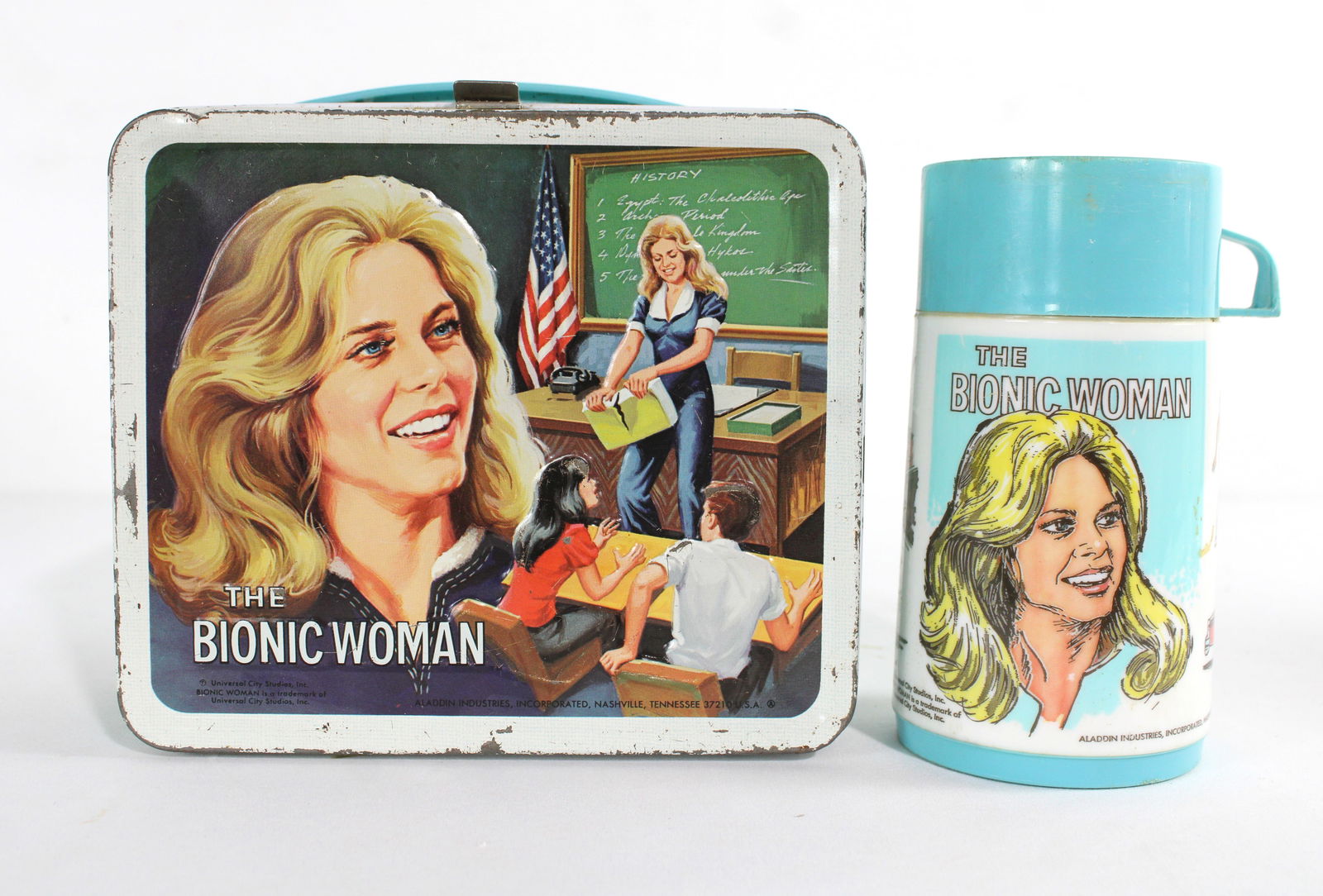 The Bionic Woman Aladdin Tin Lunchbox, 1970s (1 of 3)