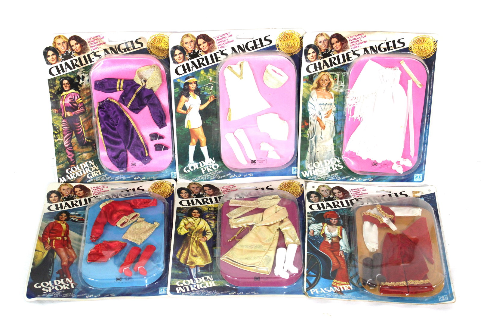 Charlie's Angels Clothing by Hasbro incl. Golden Marathon Girl: Some water damage to packages. In-house shipping available.
