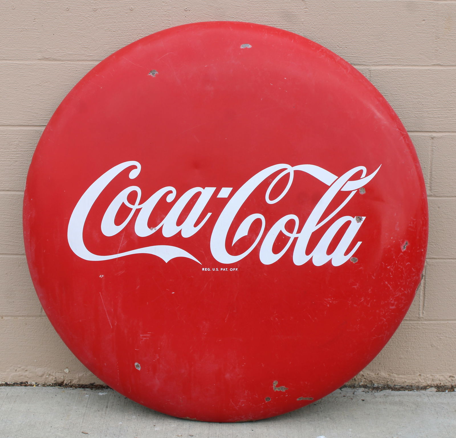 48" Coca Cola Script Porcelain Button Sign (1 of 3)
