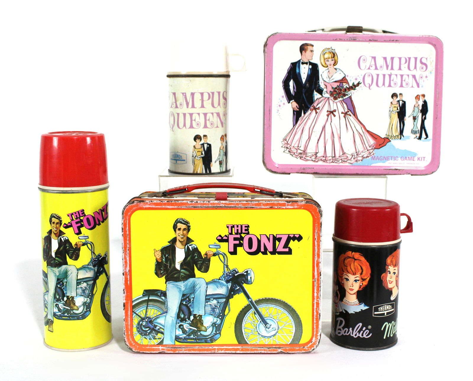 Tin Lunchboxes incl. Campus Queen, The Fonz and Barbie Thermos (1 of 2)