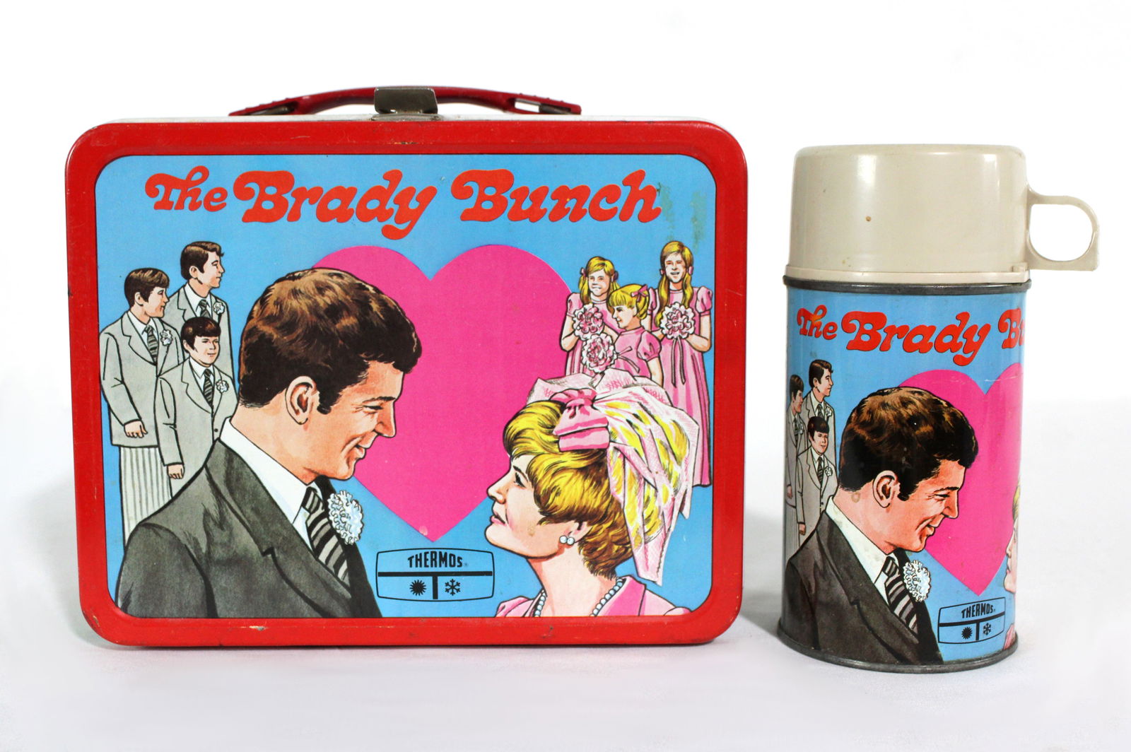 The Brady Bunch Thermos Tin Lunchbox with Thermos, 1970s (1 of 3)