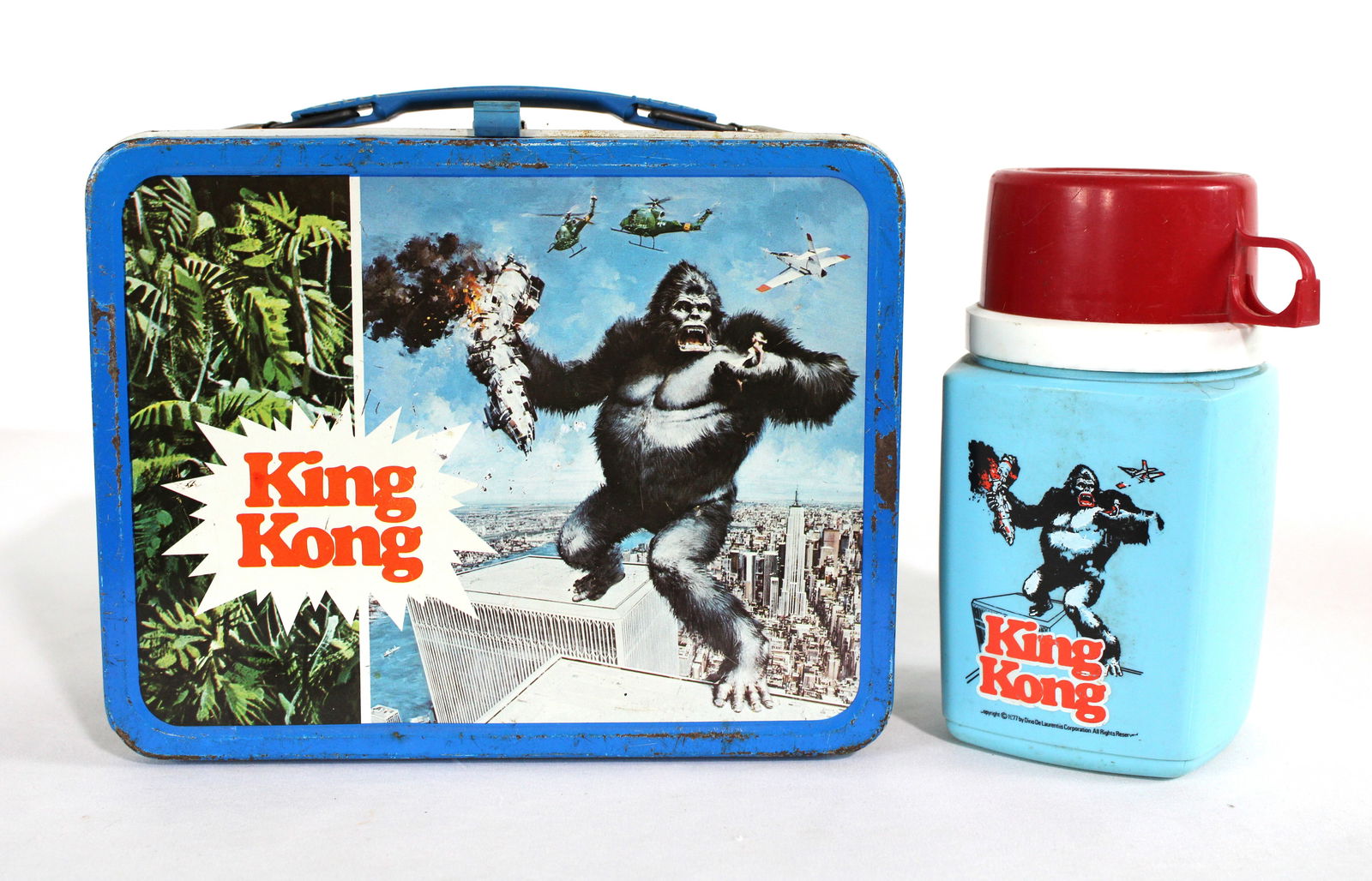 King Kong Thermos Tin Lunchbox with Thermos, 1970s (1 of 3)