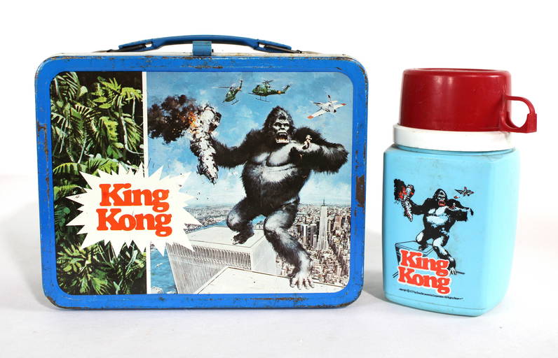 King Kong Thermos Tin Lunchbox With Thermos, 1970s