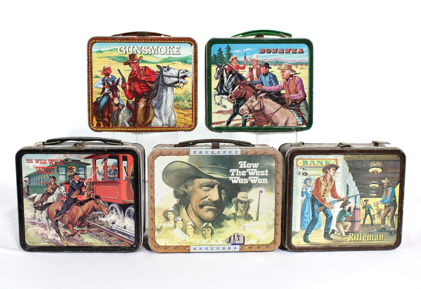 Western Themed Aladdin Tin Lunchboxes incl. Bonanza and Gunsmoke (1 of 2)