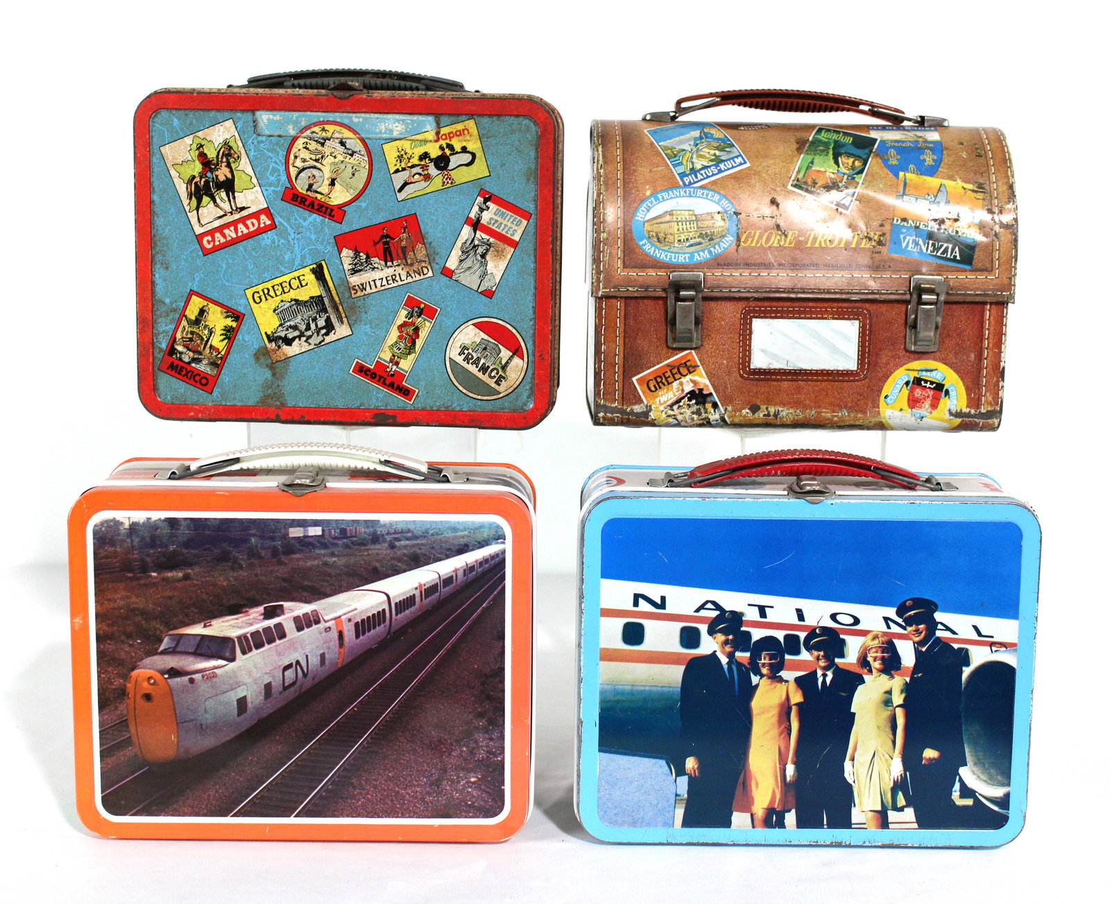 Travel Themed Tin Lunchboxes incl. Globe Trotter Suitcase (1 of 2)
