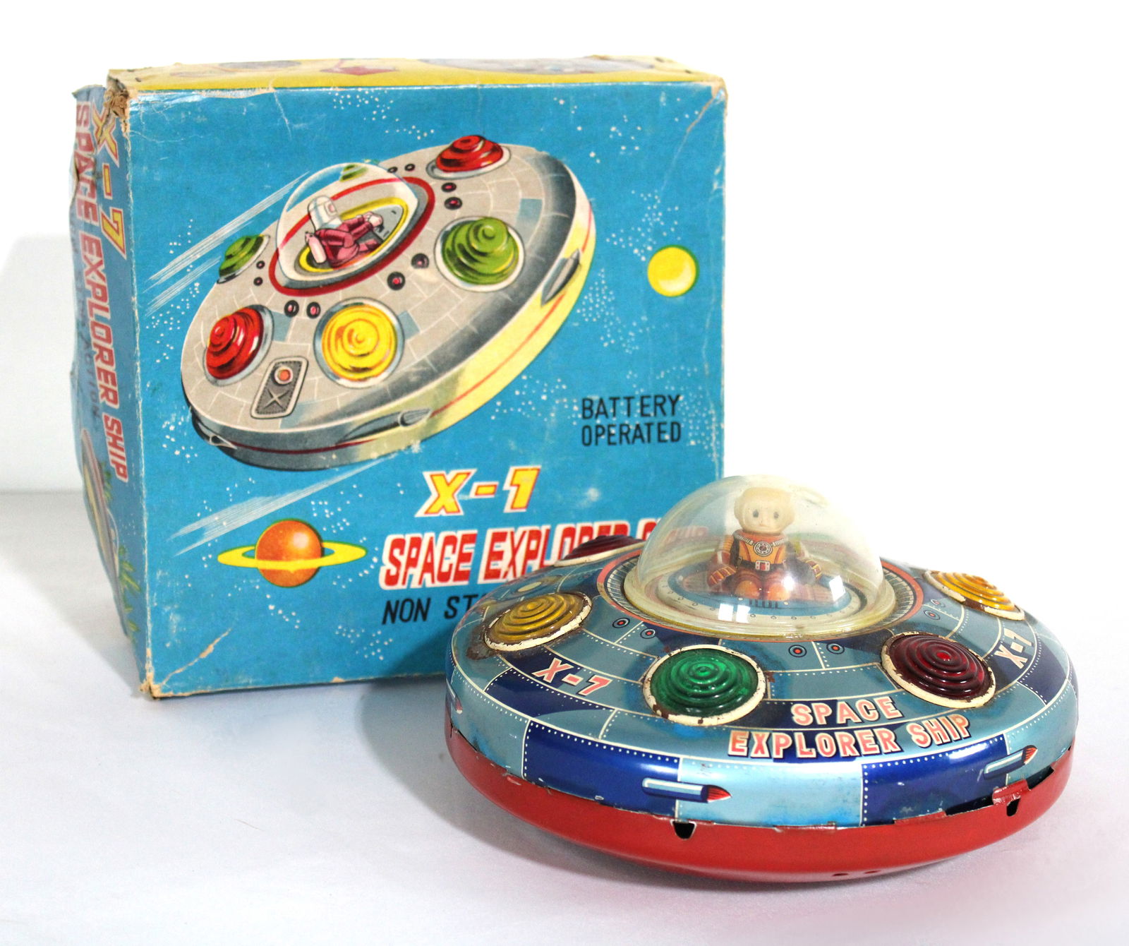 X-7 SPACE SHIP 宇宙船 Vintage X-7 Space Explorer Ship Japan Battery Operated Toy W
