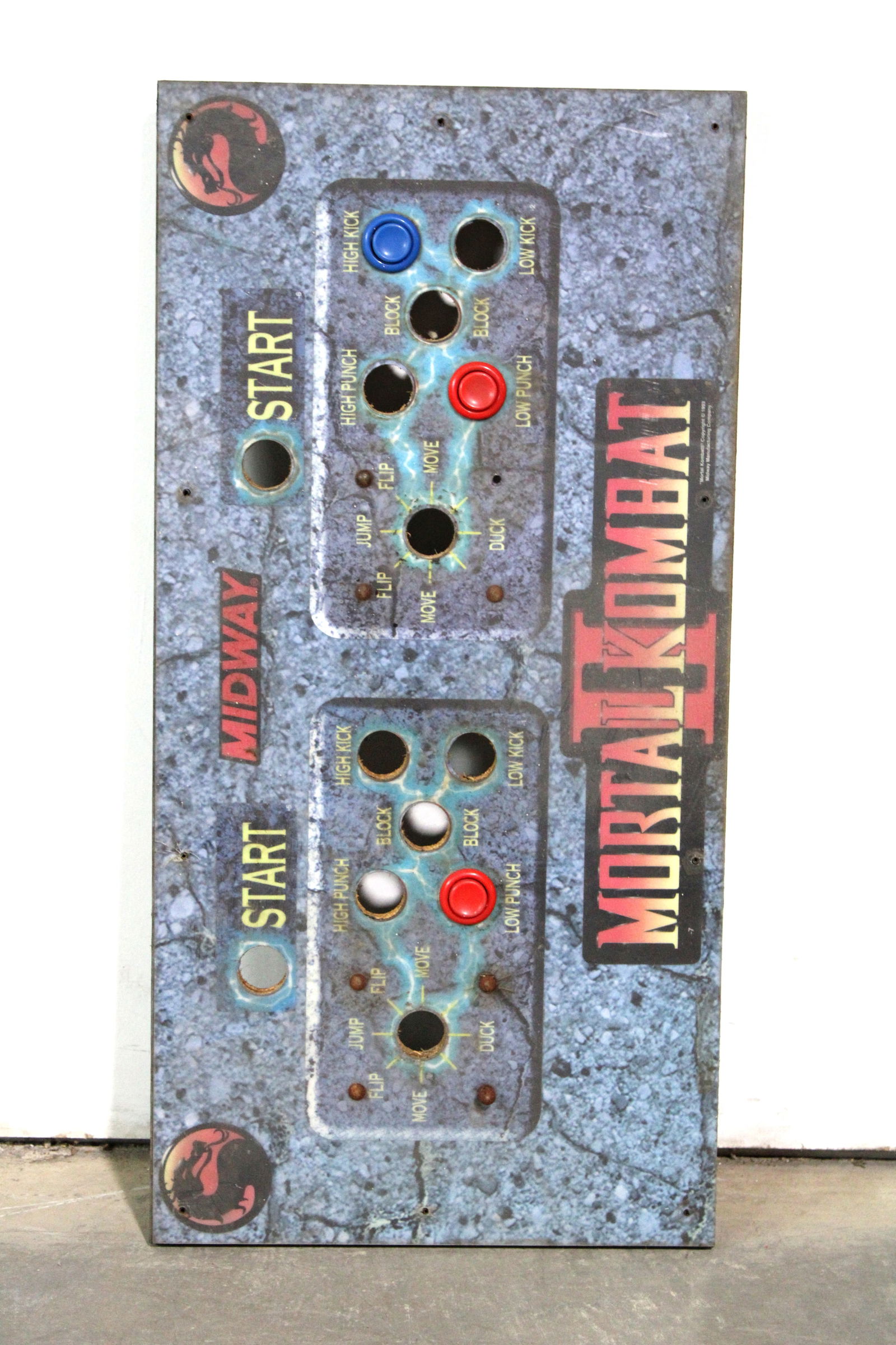Mortal Kombat II Arcade Game Control Panel (1 of 2)