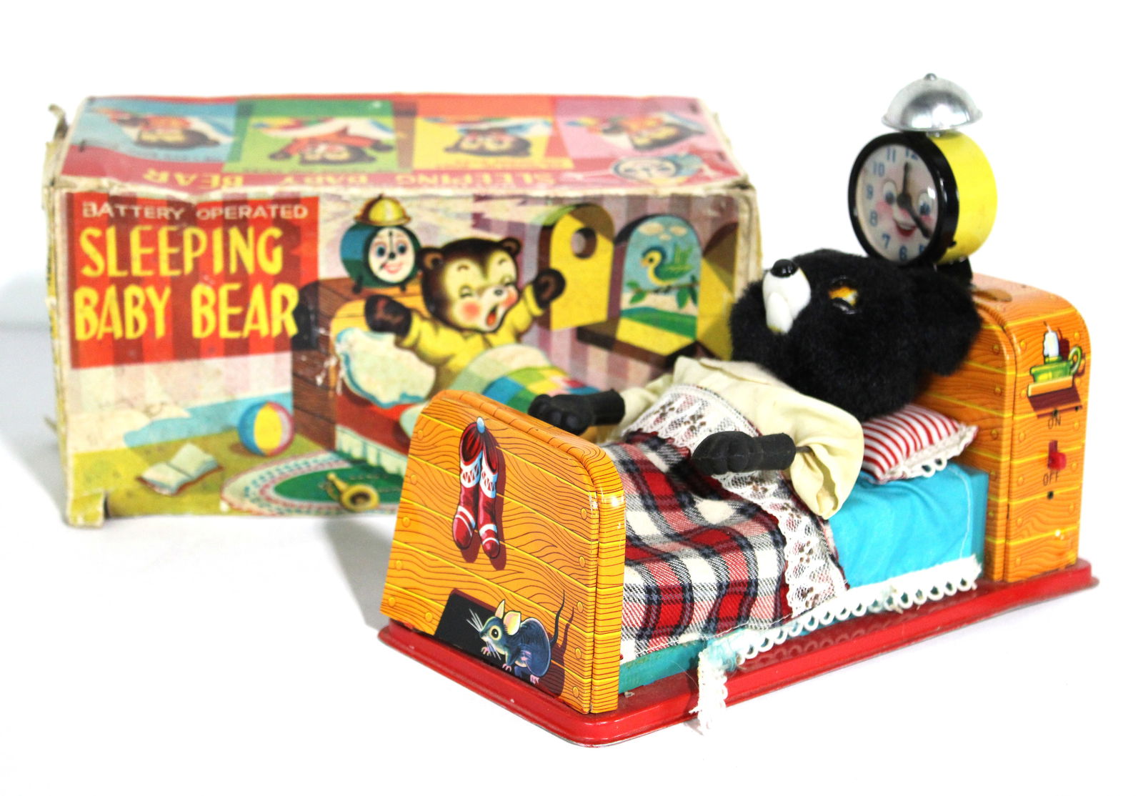 Sleeping Baby Bear Battery Operated Toy, Japan 1950s (1 of 3)