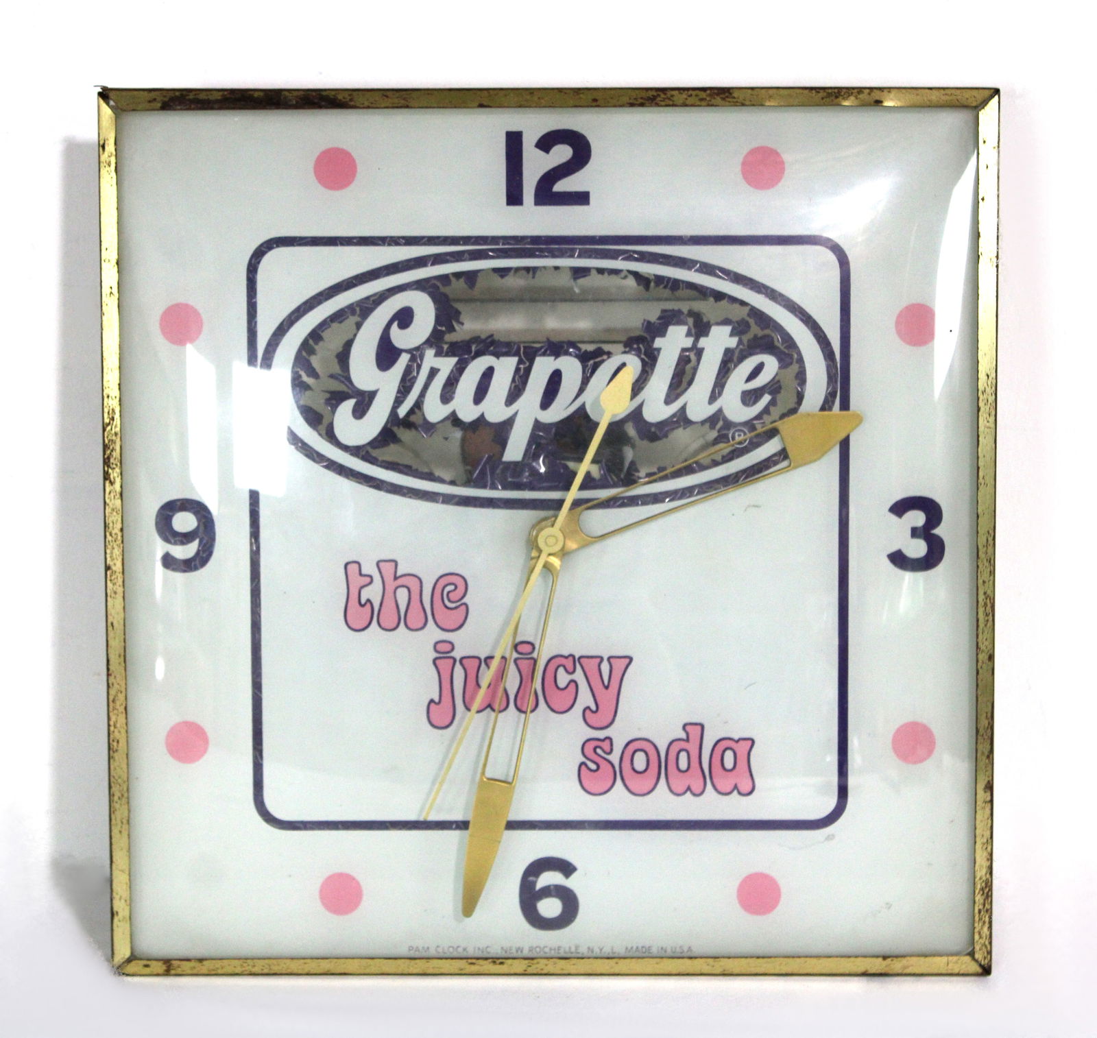 Grapette Soda Light Up Clock, Pam Clock (1 of 4)