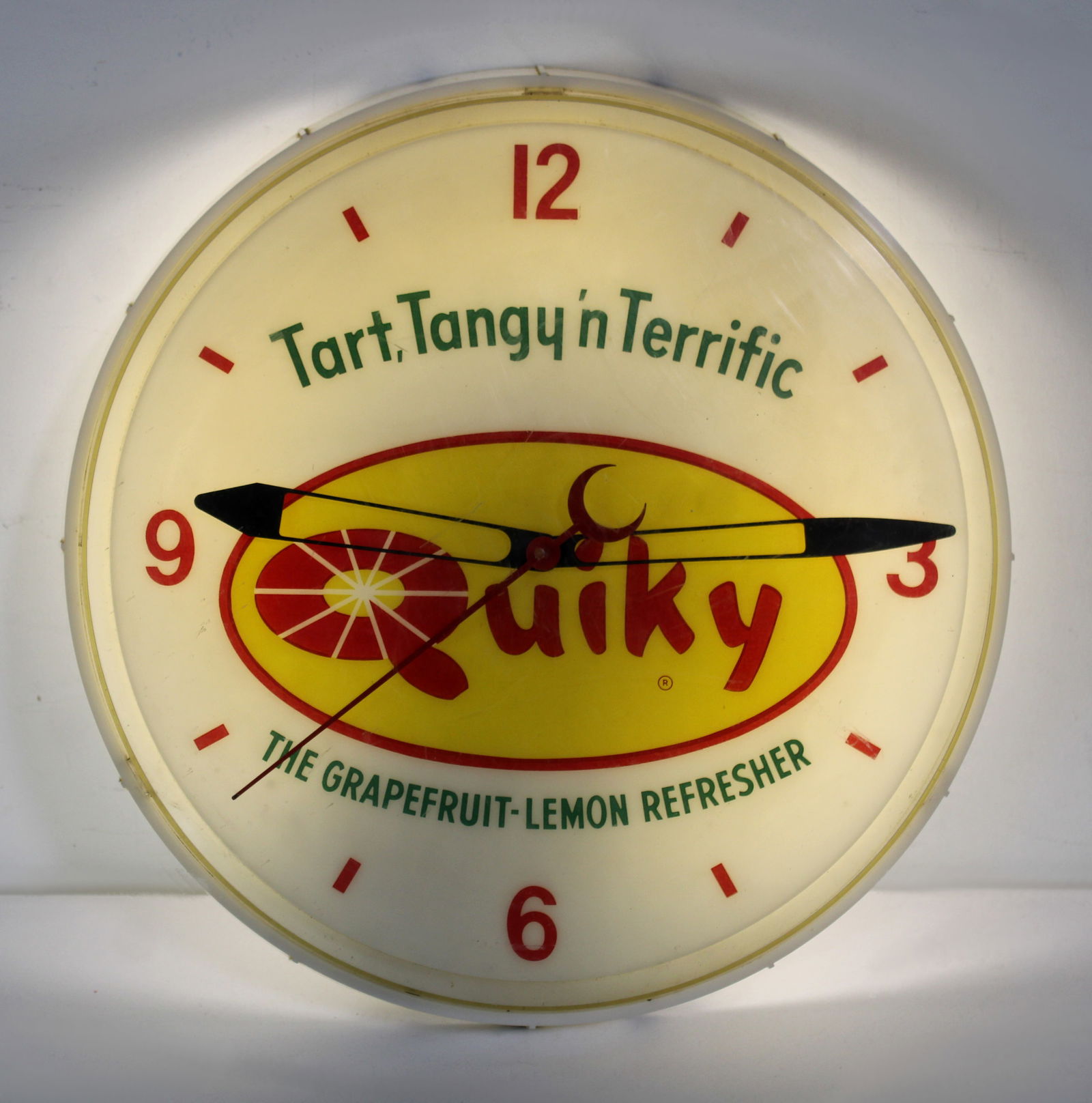 Quicky Light Up Clock: This item requires third-party shipping or pickup arrangements to be made. Dimensions: 16 x 16 x 5